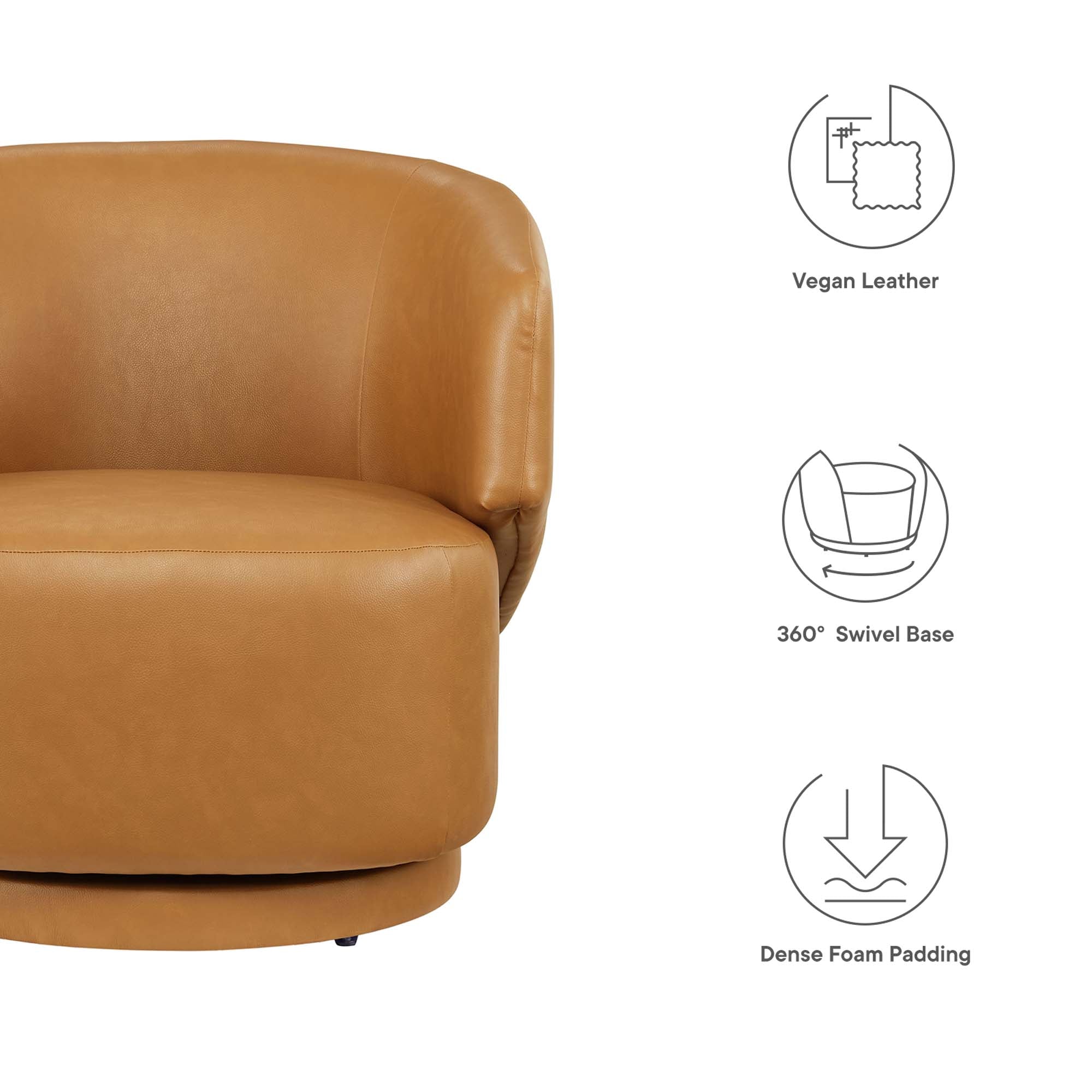 Celestia Vegan Leather Fabric and Wood Swivel Chair - Best Buy Furniture