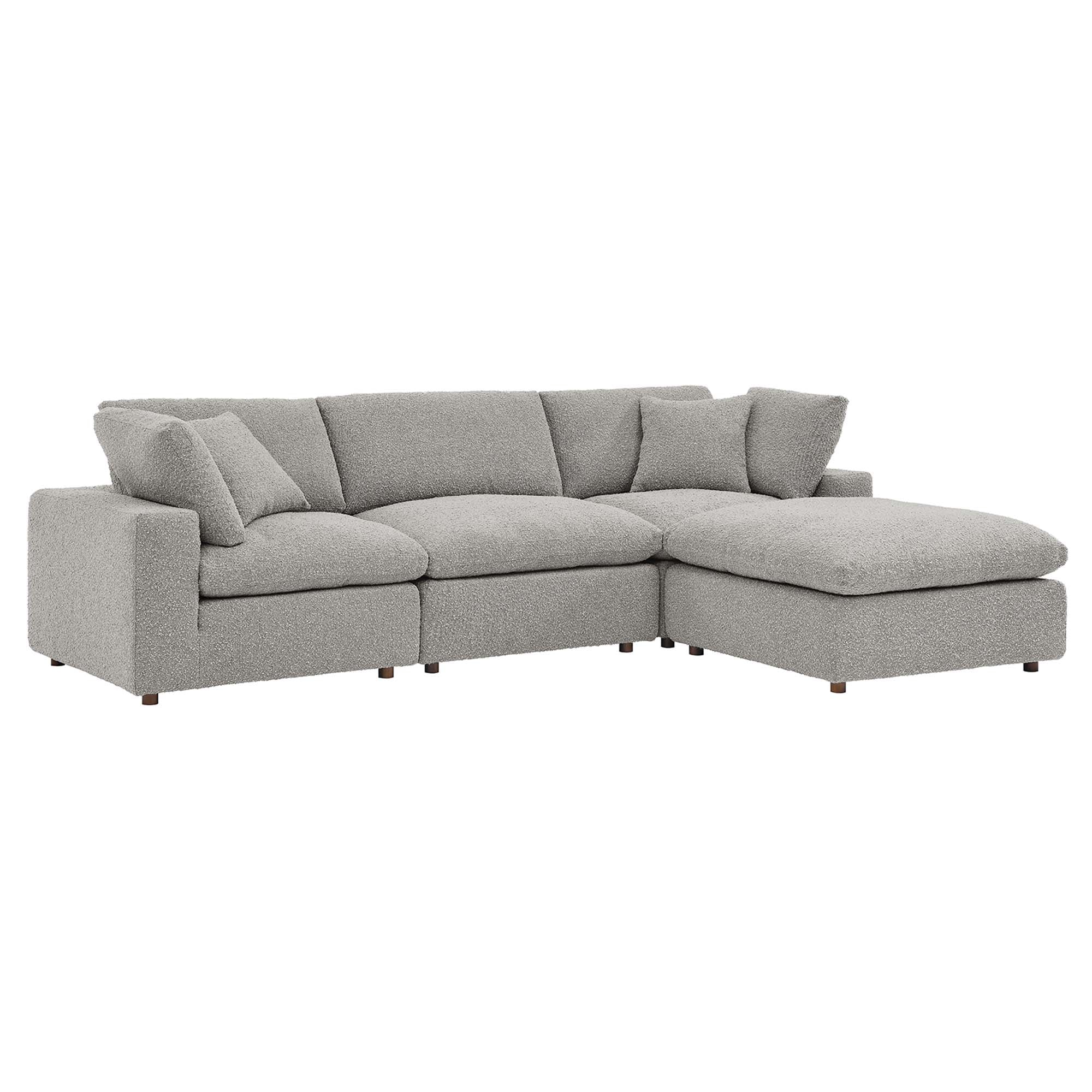 Commix 4-Piece Down Filled Overstuffed Boucle Fabric Sectional Sofa by Modway - Best Buy Furniture