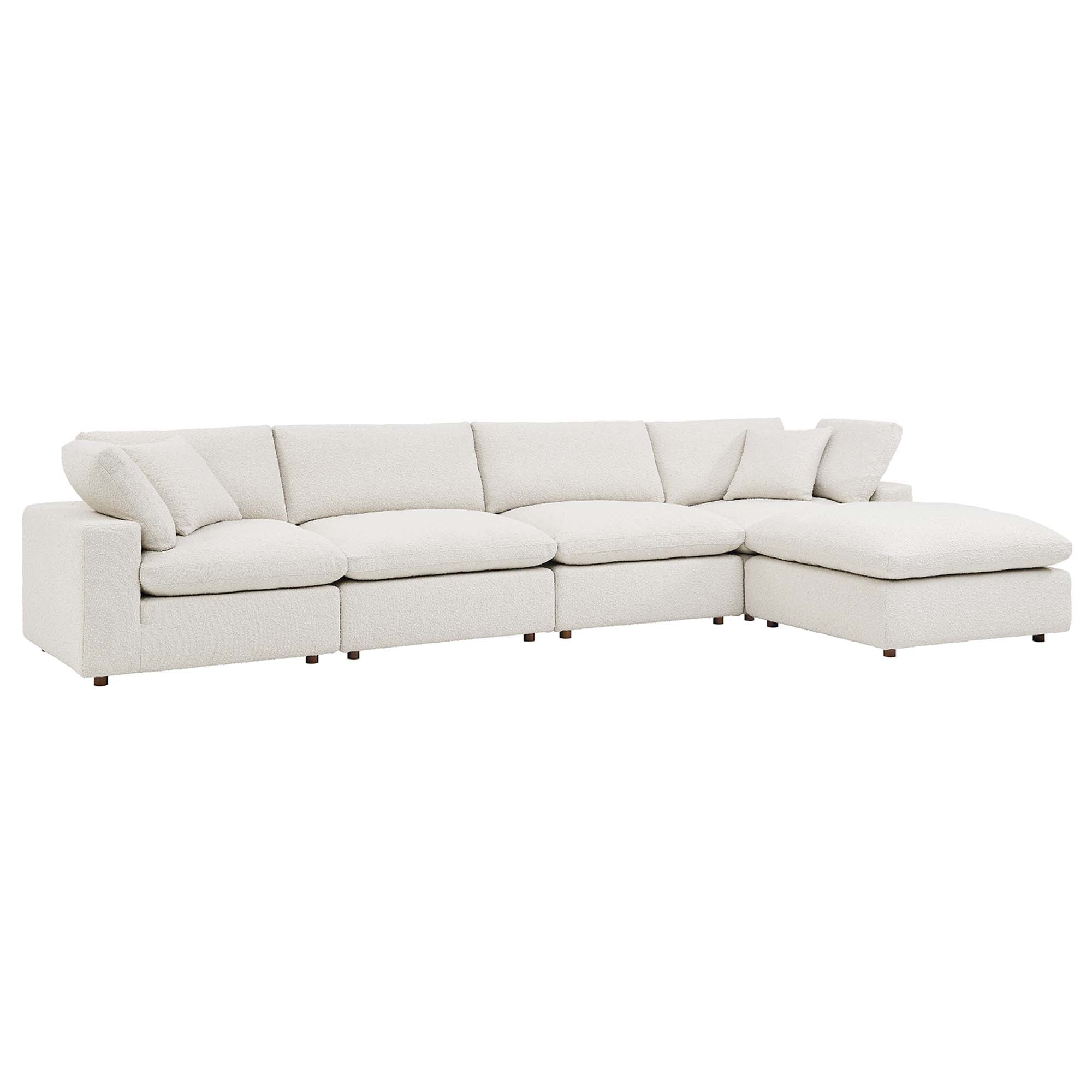 Commix 5-Piece Down Filled Overstuffed Boucle Fabric Sectional Sofa by Modway - Best Buy Furniture