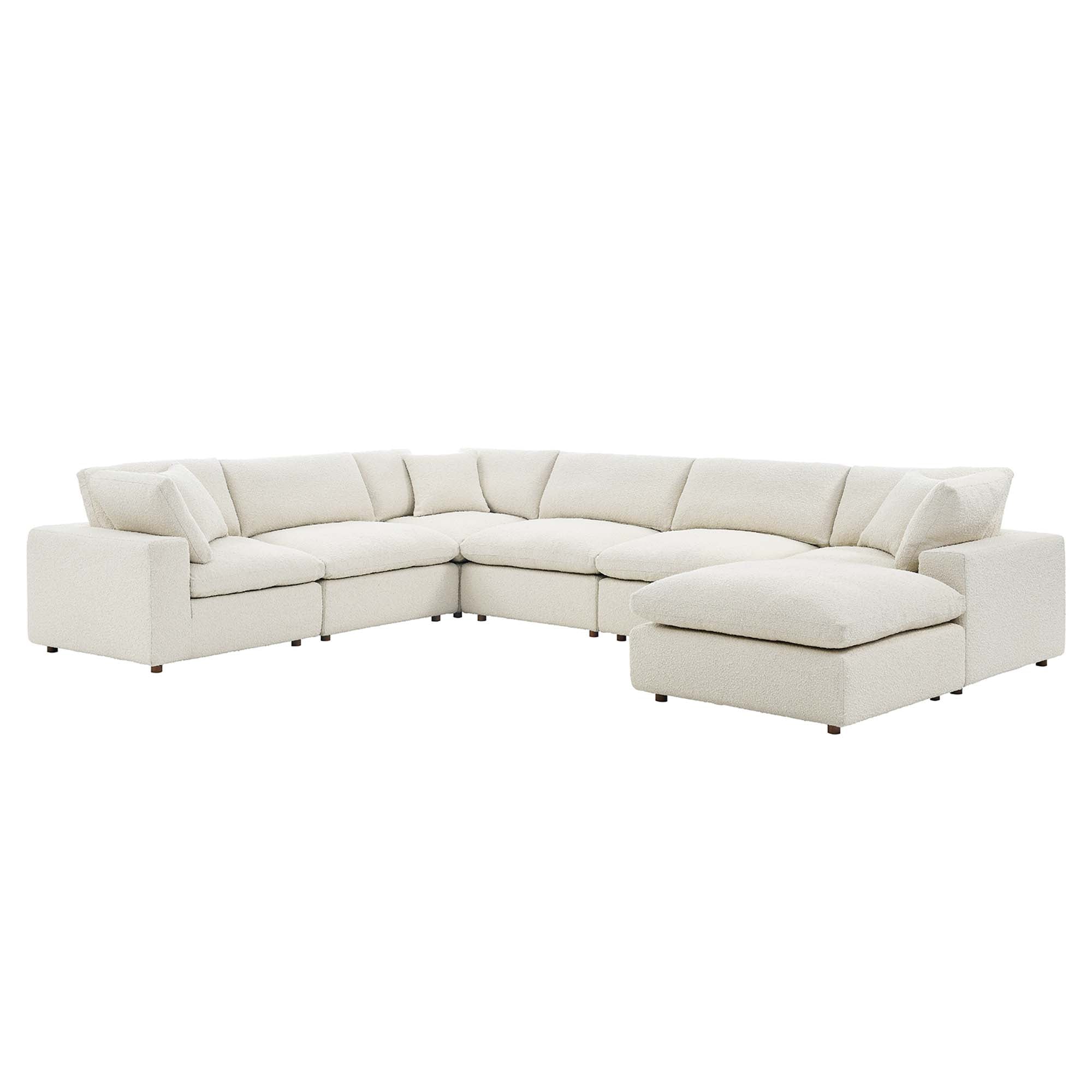Commix 7-Piece Down Filled Overstuffed Boucle Sectional Sofa by Modway - Best Buy Furniture