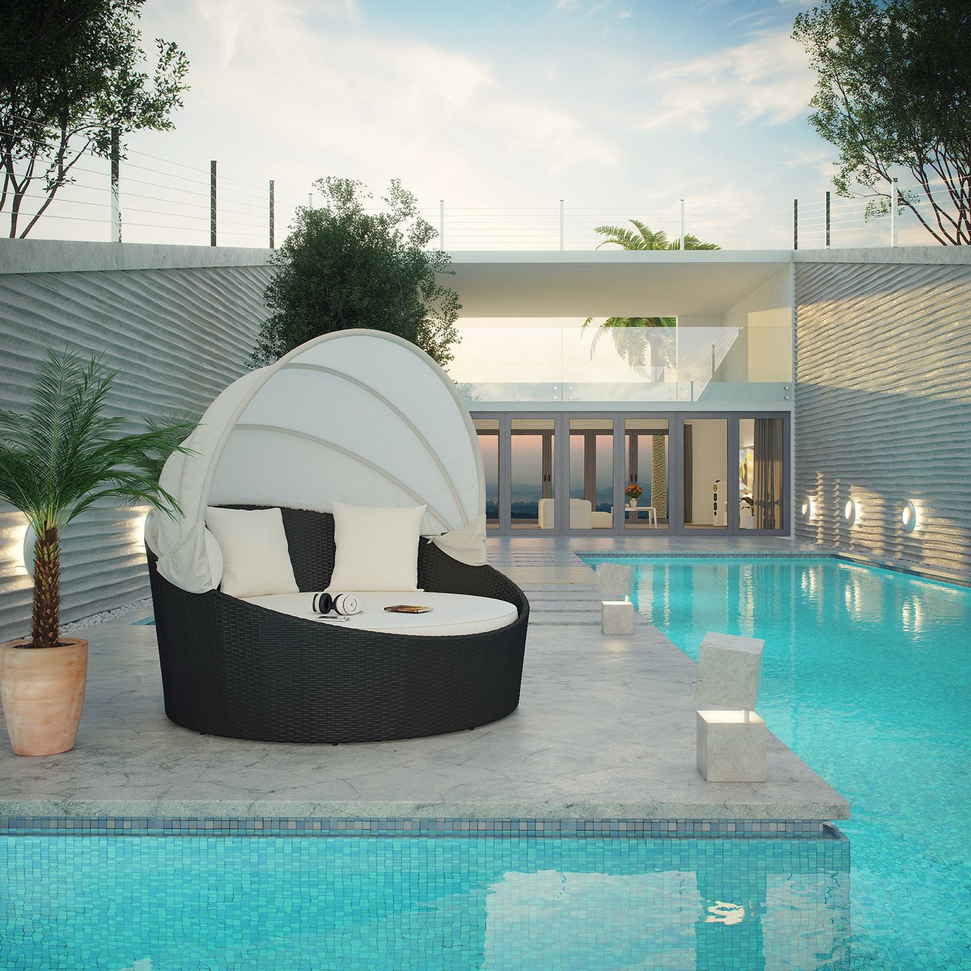 Siesta Canopy Outdoor Patio Daybed by Modway - Best Buy Furniture