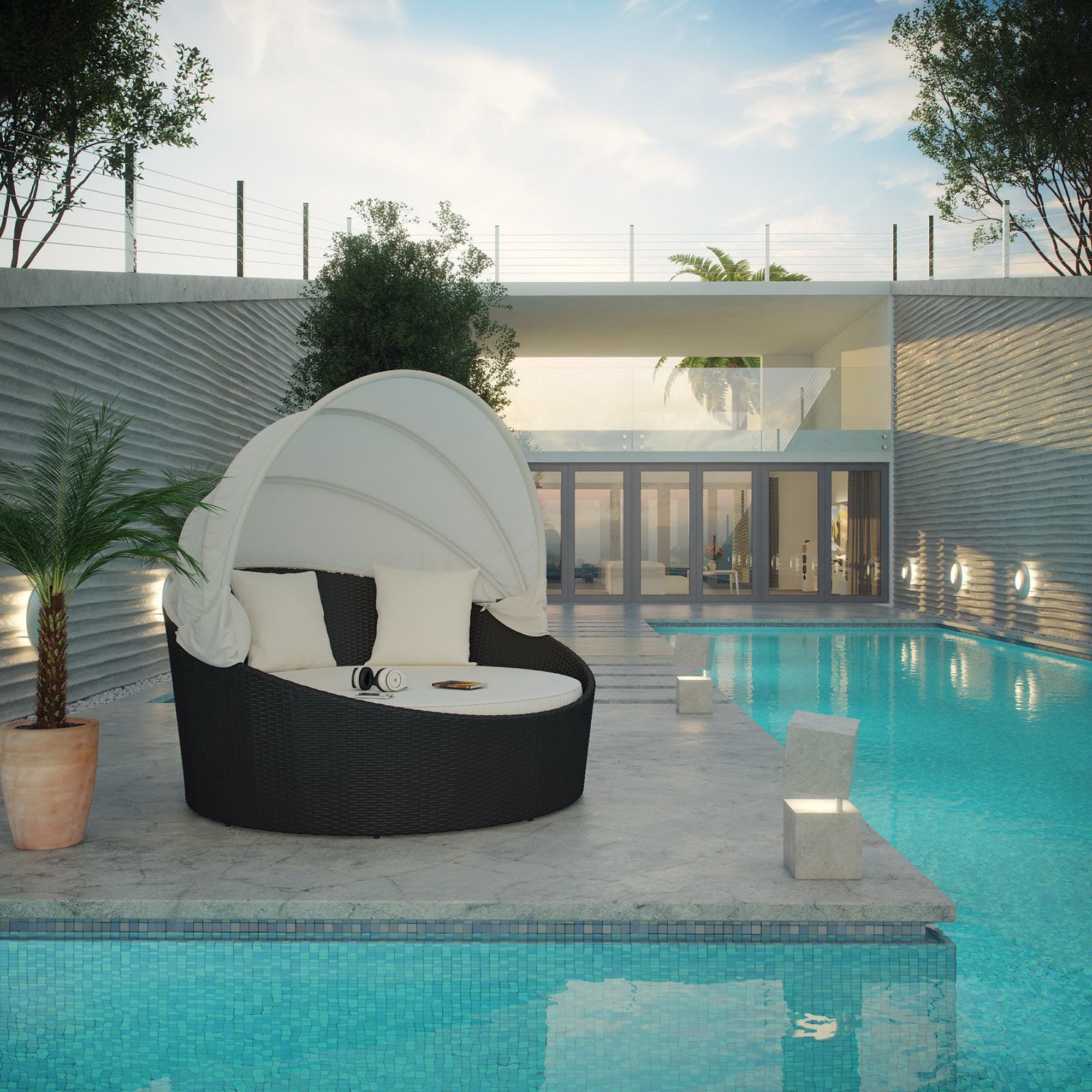Siesta Canopy Outdoor Patio Daybed by Modway - Best Buy Furniture