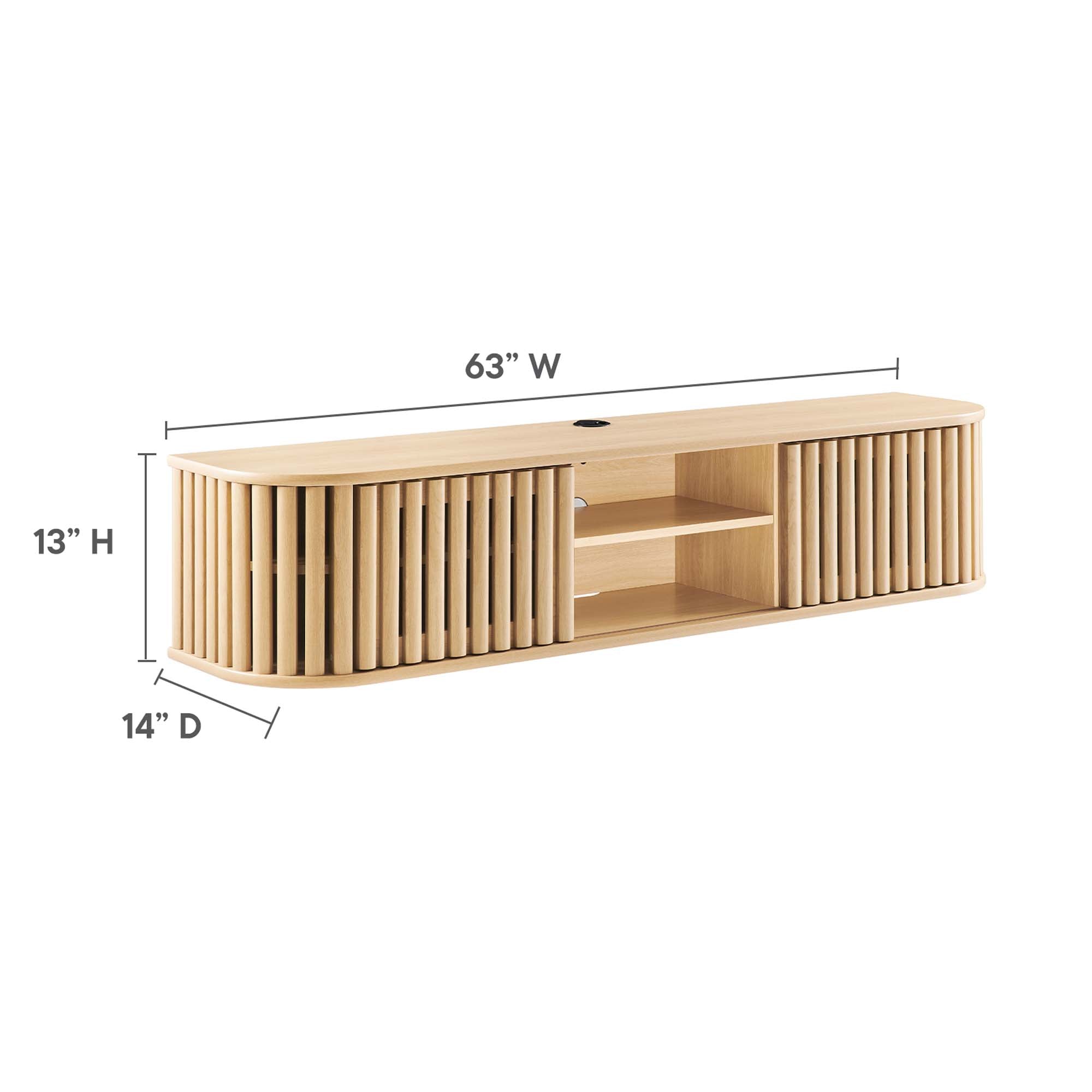 Fortitude 63" Wall-Mounted TV Stand by Modway - Best Buy Furniture