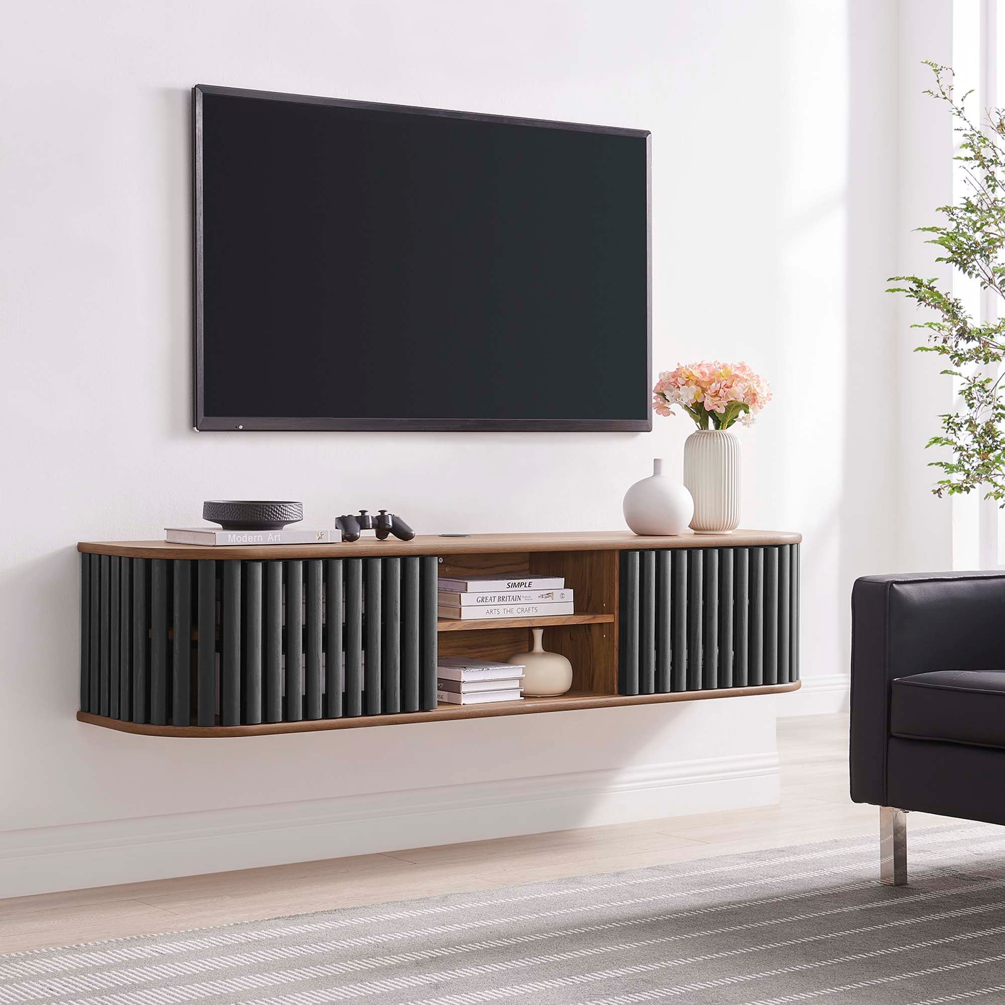Fortitude 63" Wall-Mounted TV Stand - Best Buy Furniture