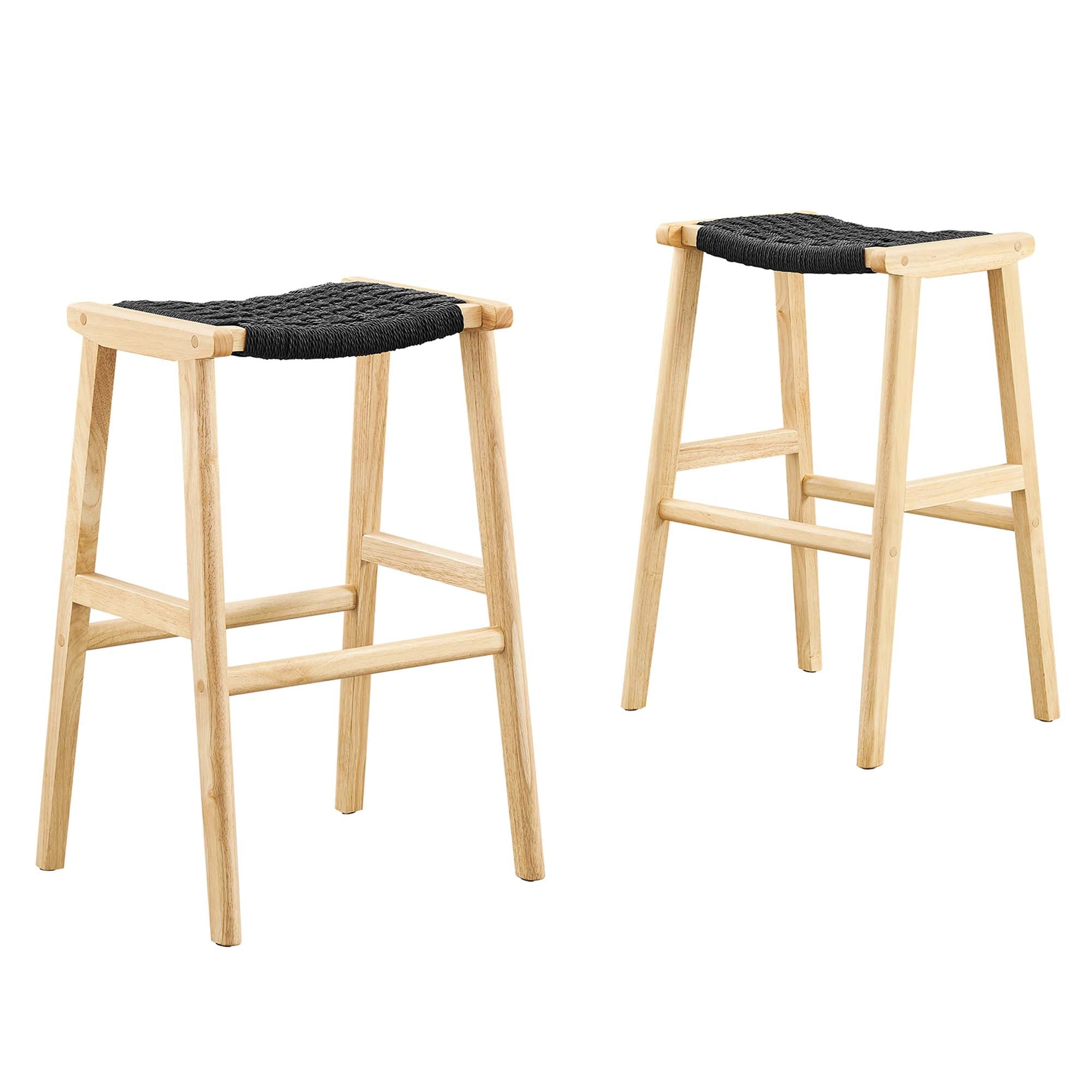 Saoirse Woven Rope Wood Bar Stool Set of 2 by Modway - Best Buy Furniture