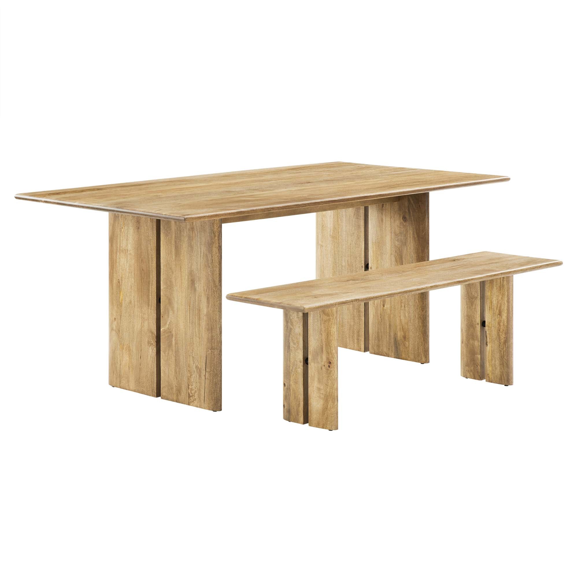 Amistad 72" Wood Dining Table and Bench Set by Modway - Best Buy Furniture