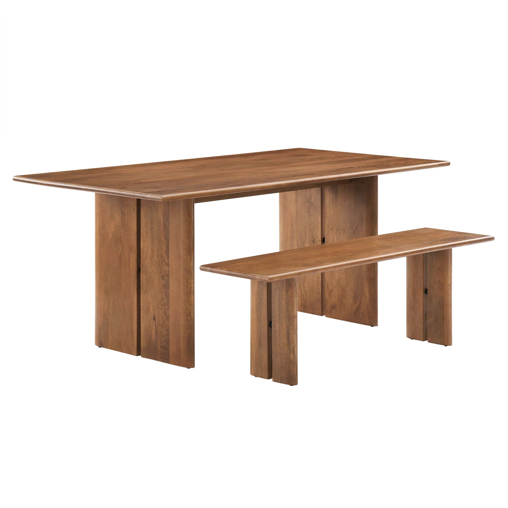 Amistad 72" Wood Dining Table and Bench Set by Modway - Best Buy Furniture