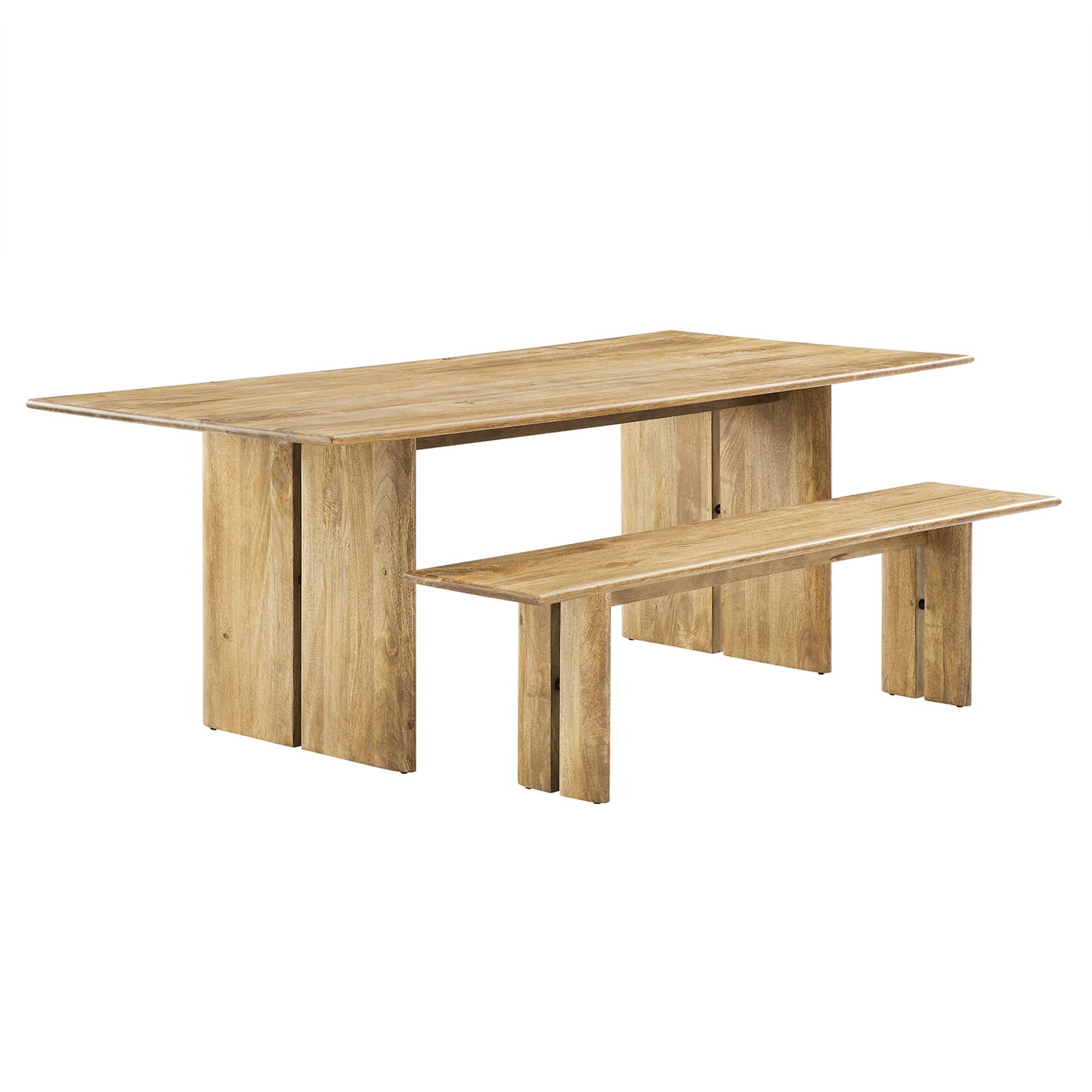 Amistad 86" Wood Dining Table and Bench Set by Modway - Best Buy Furniture