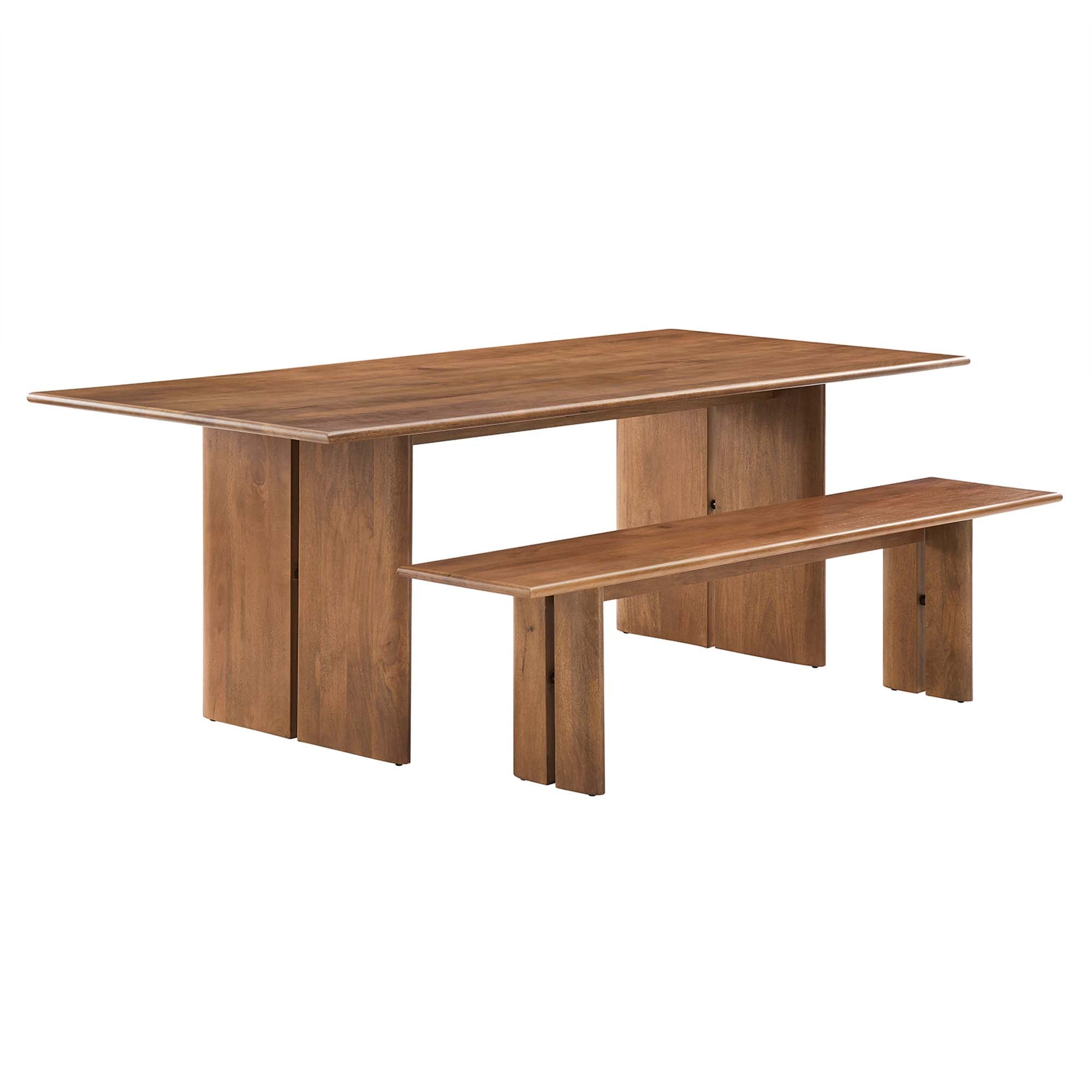 Amistad 86" Wood Dining Table and Bench Set by Modway - Best Buy Furniture