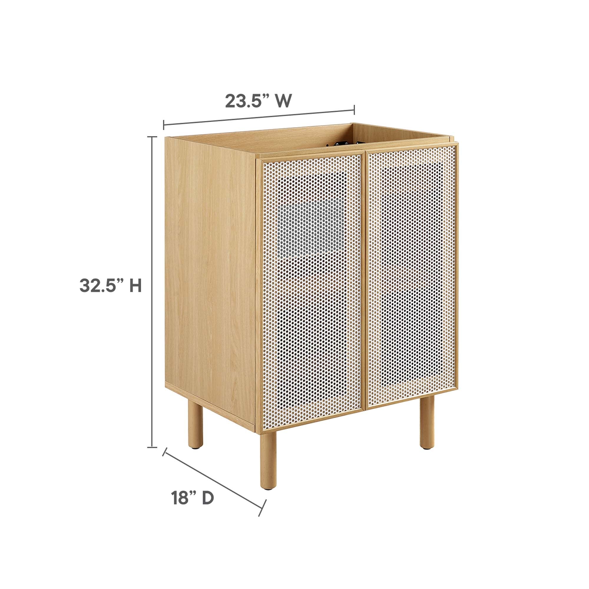 Calla 24" Perforated Metal Bathroom Vanity Cabinet (Sink Basin Not Included) by Modway - Best Buy Furniture