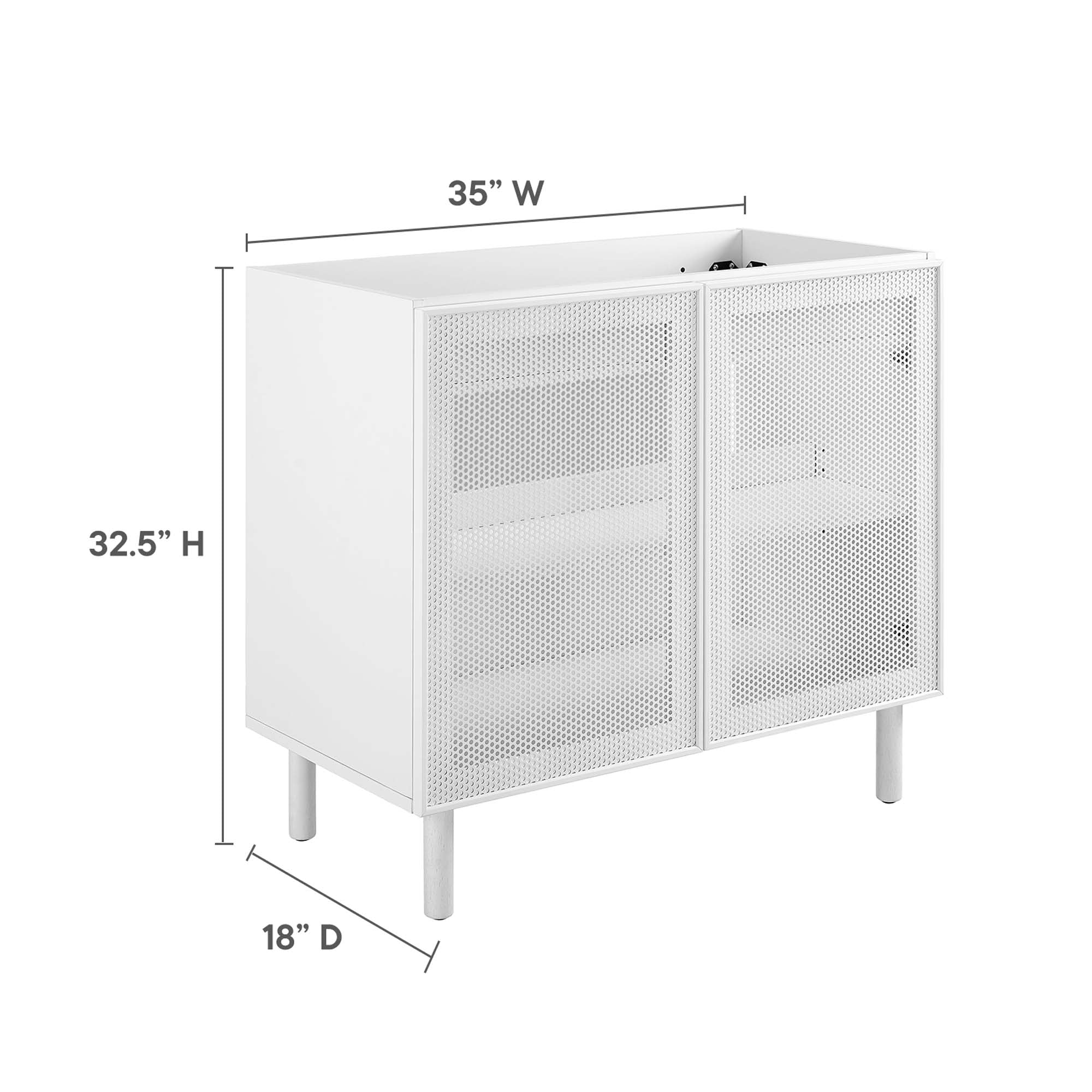 Calla 36" Perforated Metal Bathroom Vanity Cabinet (Sink Basin Not Included) by Modway - Best Buy Furniture