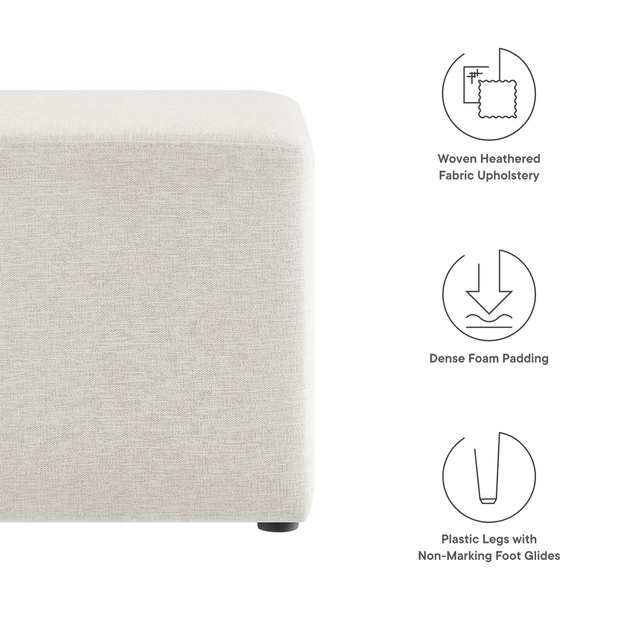 Callum 17" Square Woven Heathered Fabric Upholstered Ottoman by Modway - Best Buy Furniture