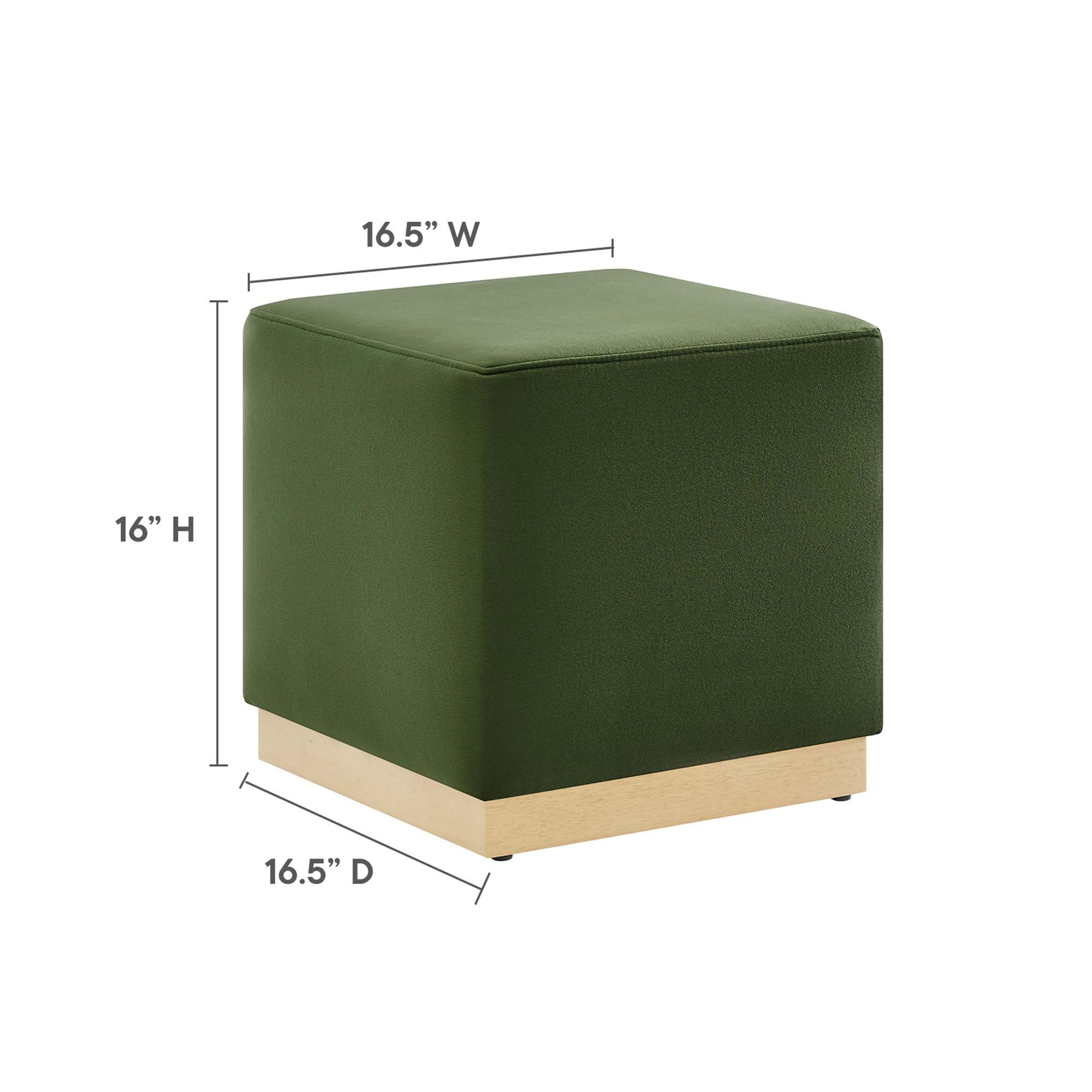 Tilden 17" Square Performance Velvet Upholstered Ottoman by Modway - Best Buy Furniture