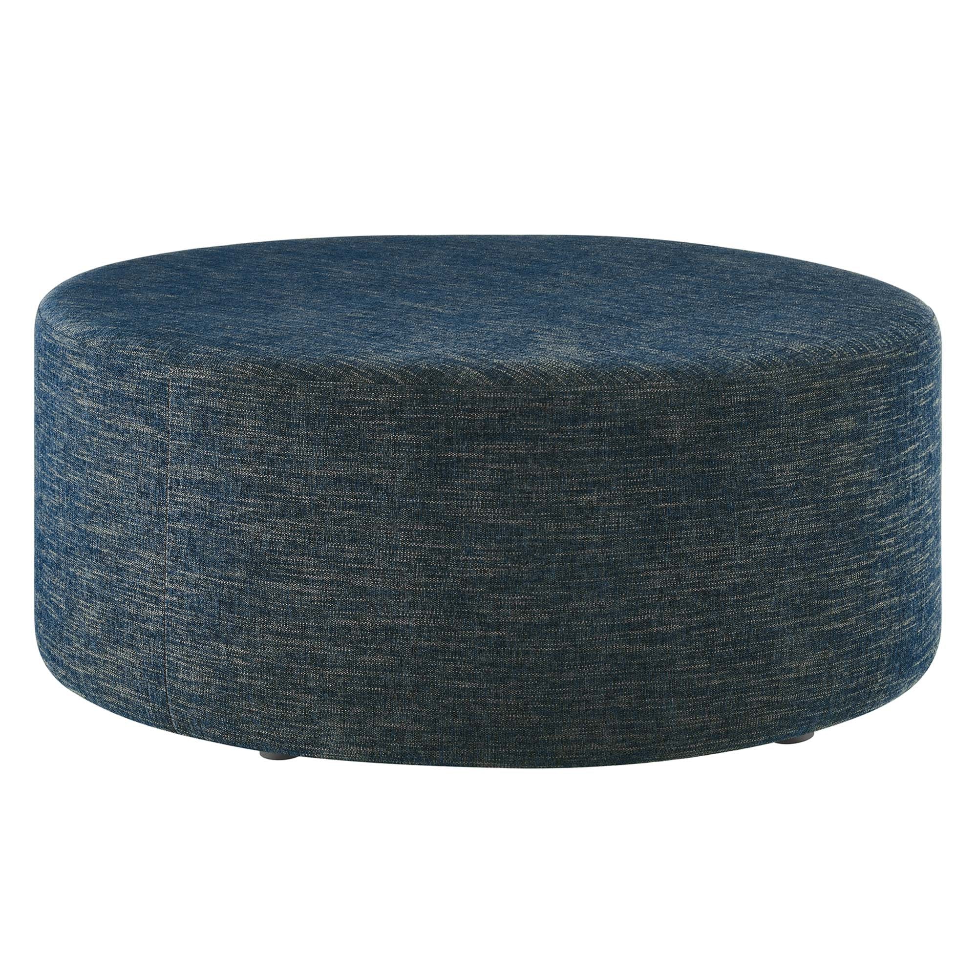 Callum Large 38" Round Woven Heathered Fabric Upholstered Ottoman by Modway - Best Buy Furniture