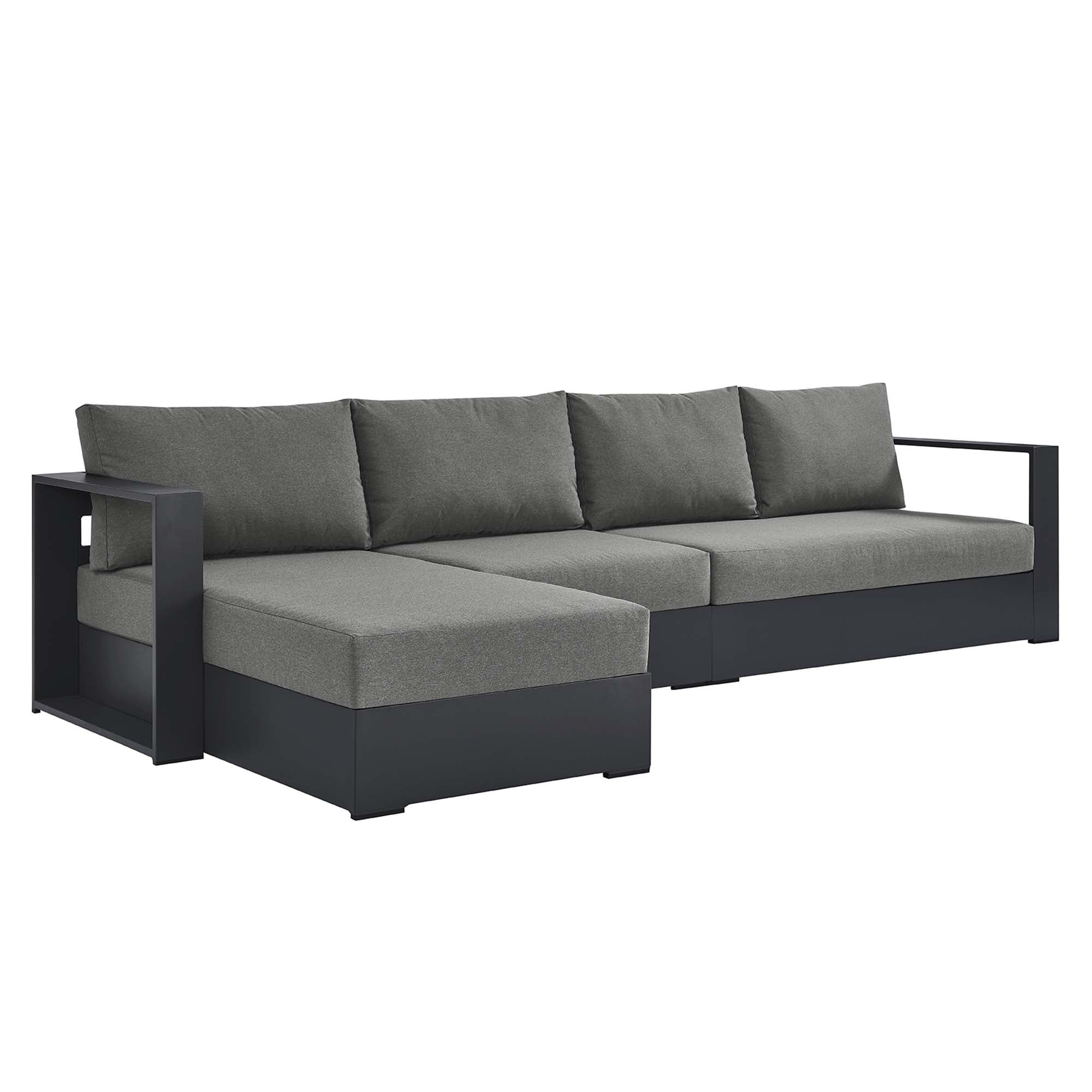 Tahoe 3-Piece Outdoor Patio Powder-Coated Aluminum Left-Facing Chaise Sectional Sofa Set by Modway - Best Buy Furniture