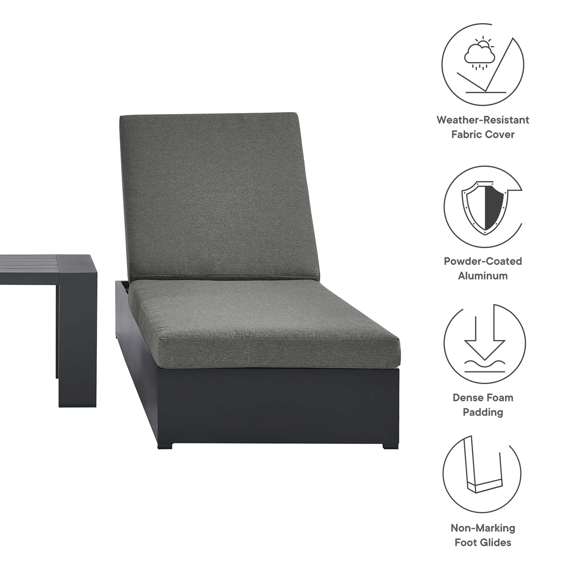 Tahoe 3-Piece Outdoor Patio Powder-Coated Aluminum Chaise Lounge Set by Modway - Best Buy Furniture
