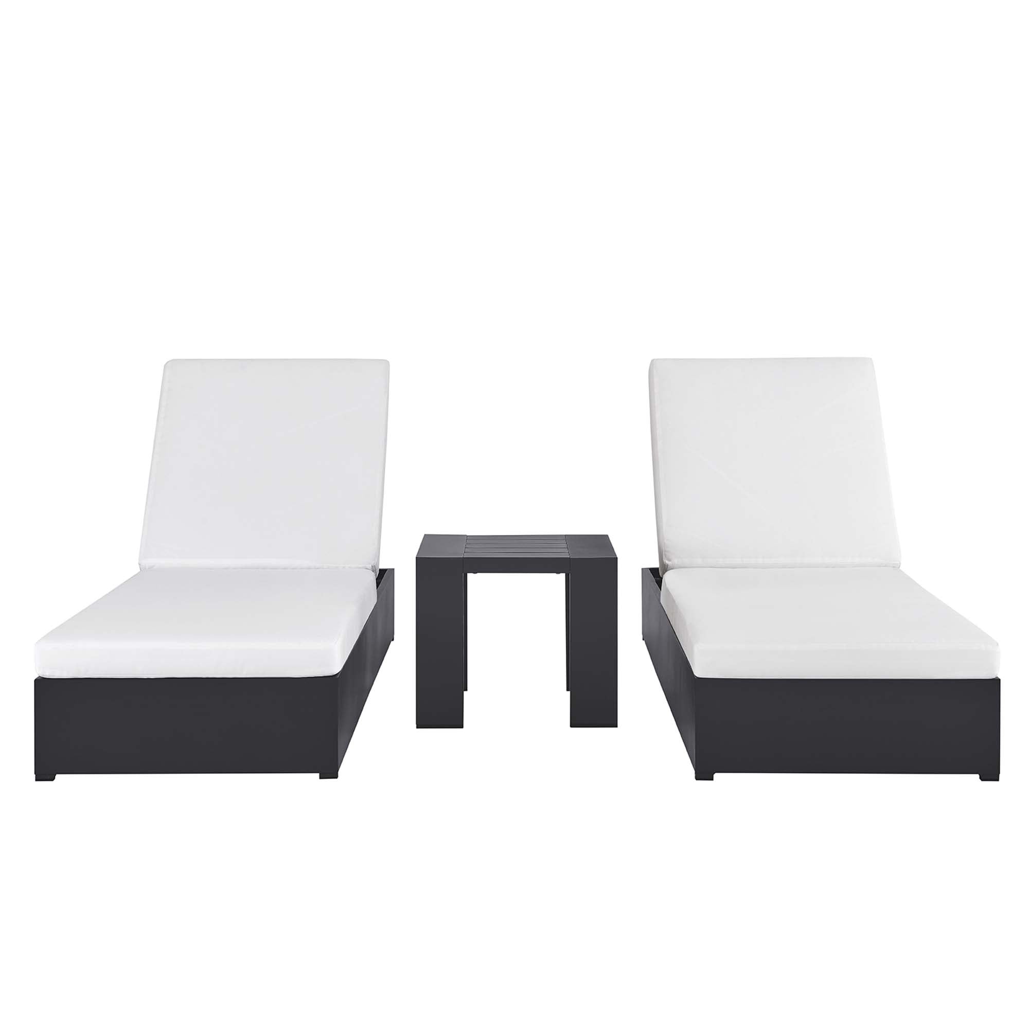 Tahoe 3-Piece Outdoor Patio Powder-Coated Aluminum Chaise Lounge Set by Modway - Best Buy Furniture