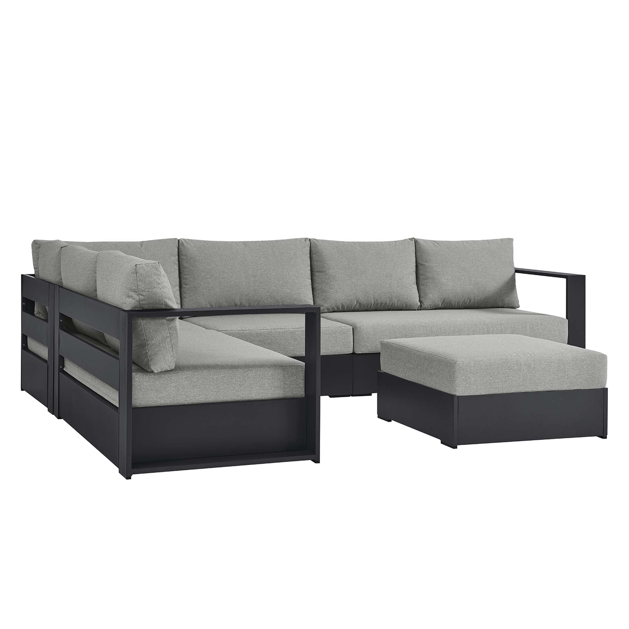 Tahoe 5-Piece Outdoor Patio Powder-Coated Aluminum Sectional Sofa Set by Modway - Best Buy Furniture