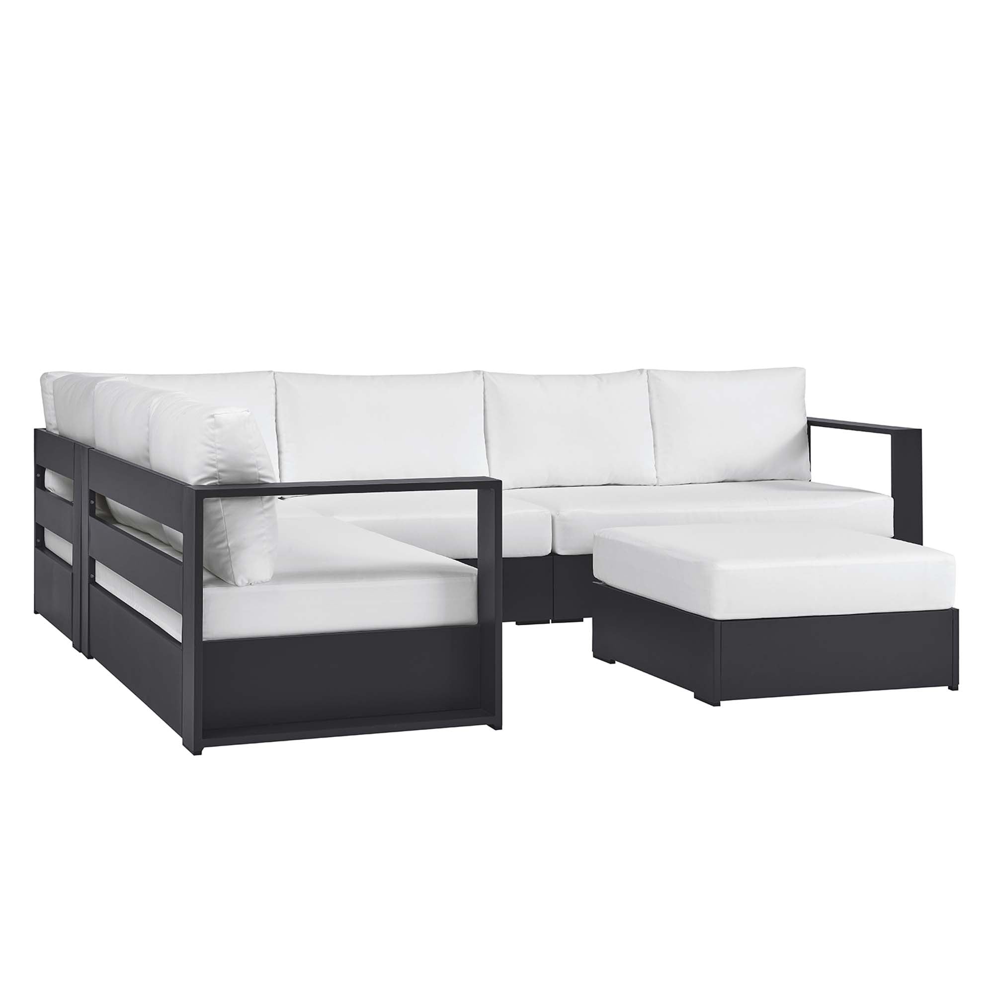 Tahoe 5-Piece Outdoor Patio Powder-Coated Aluminum Sectional Sofa Set by Modway - Best Buy Furniture