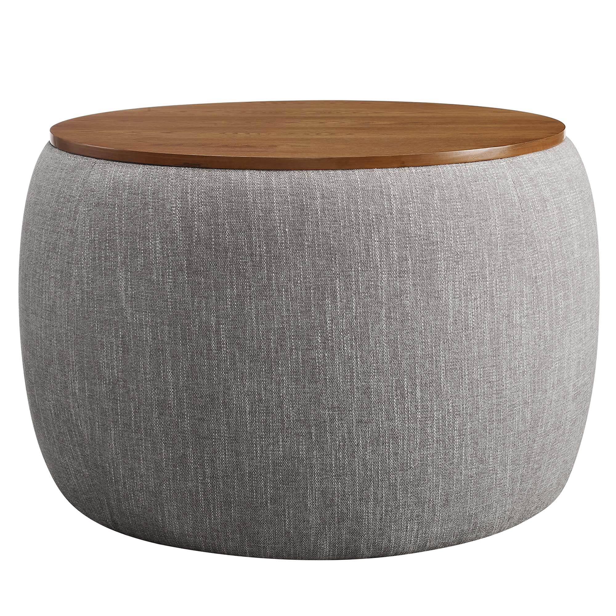Perla Woven Heathered Fabric Upholstered Storage Ottoman by Modway - Best Buy Furniture