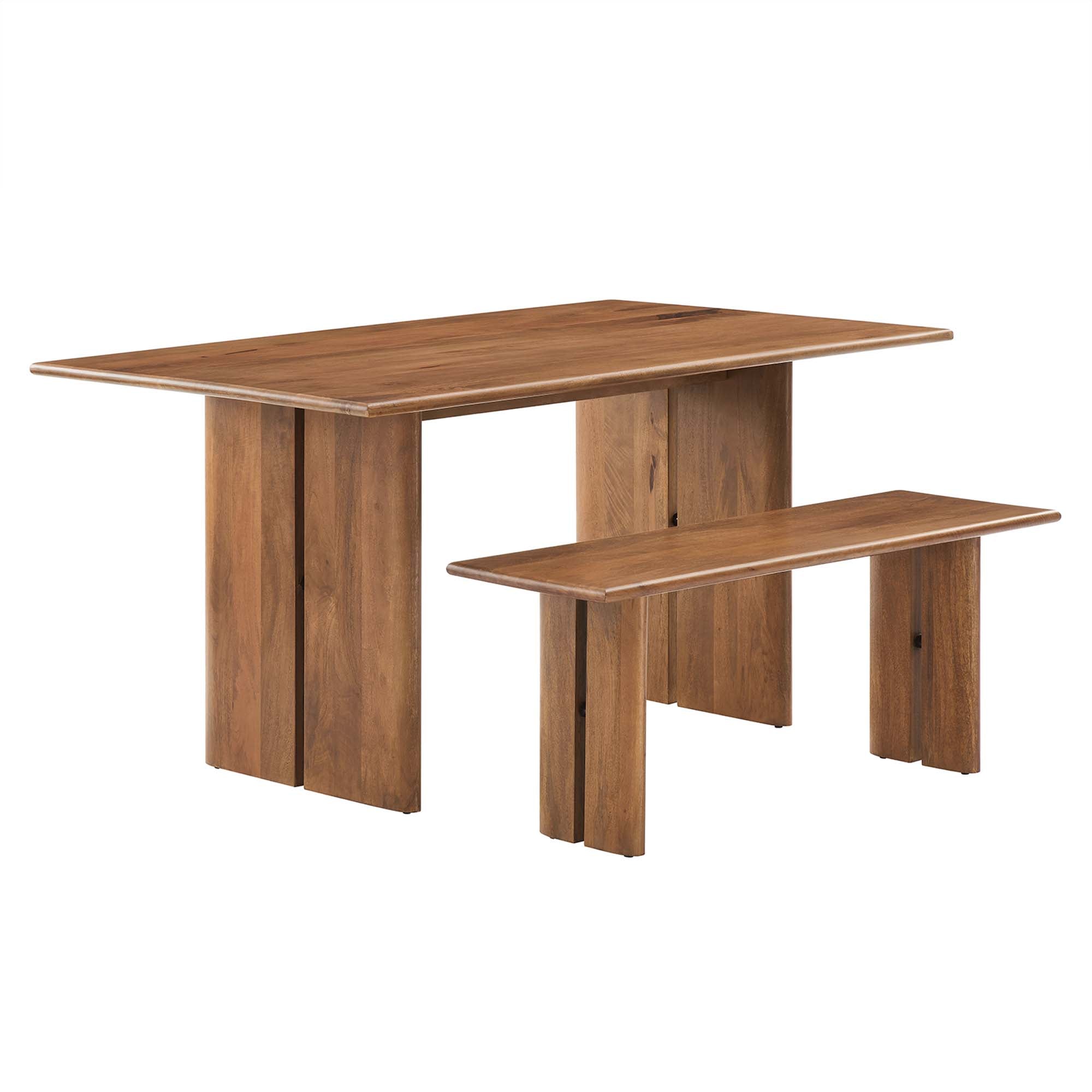 Amistad 60" Wood Dining Table and Bench Set by Modway - Best Buy Furniture