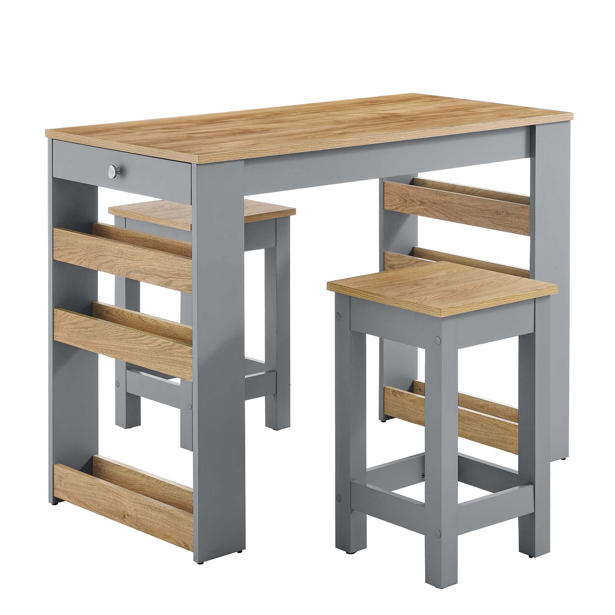 Galley 3-Piece Kitchen Island and Stool Set by Modway - Best Buy Furniture