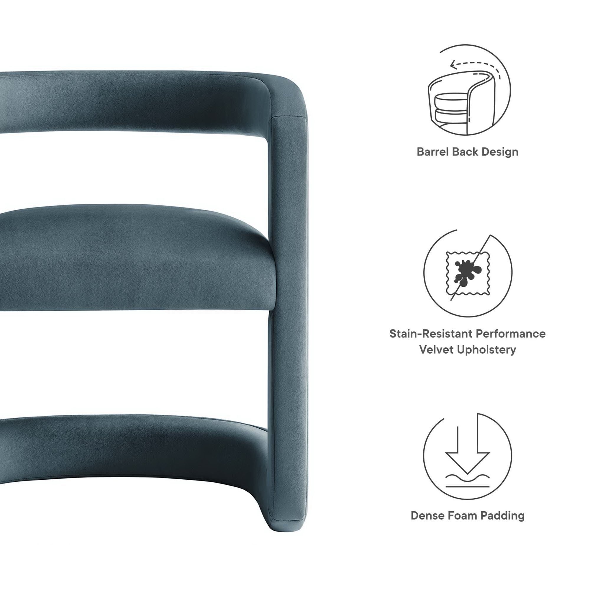 Winslow Performance Velvet Barrel Accent Chair by Modway - Best Buy Furniture