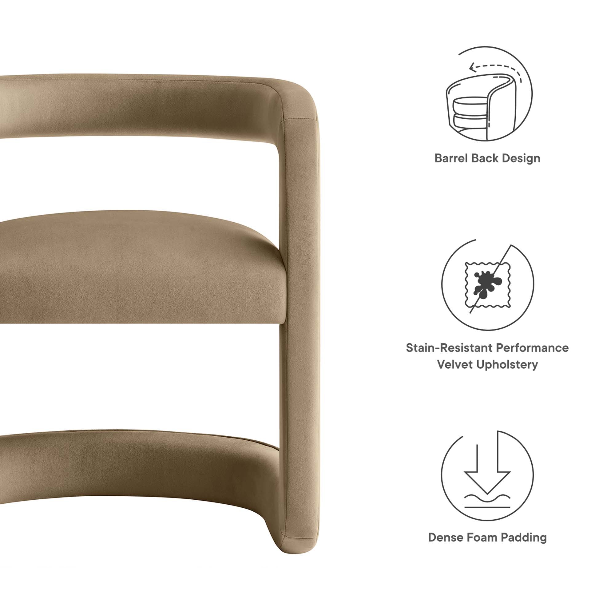 Winslow Performance Velvet Barrel Accent Chair - Best Buy Furniture