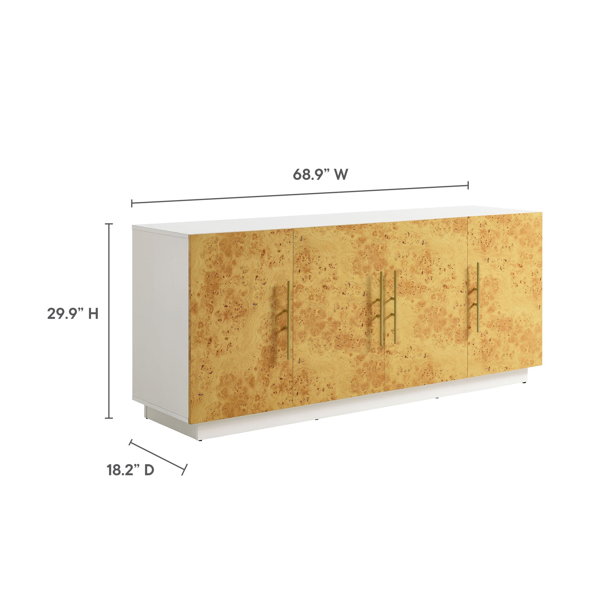 Abel 69 Inch Burl Wood Sideboard Buffet TV Stand - Best Buy Furniture