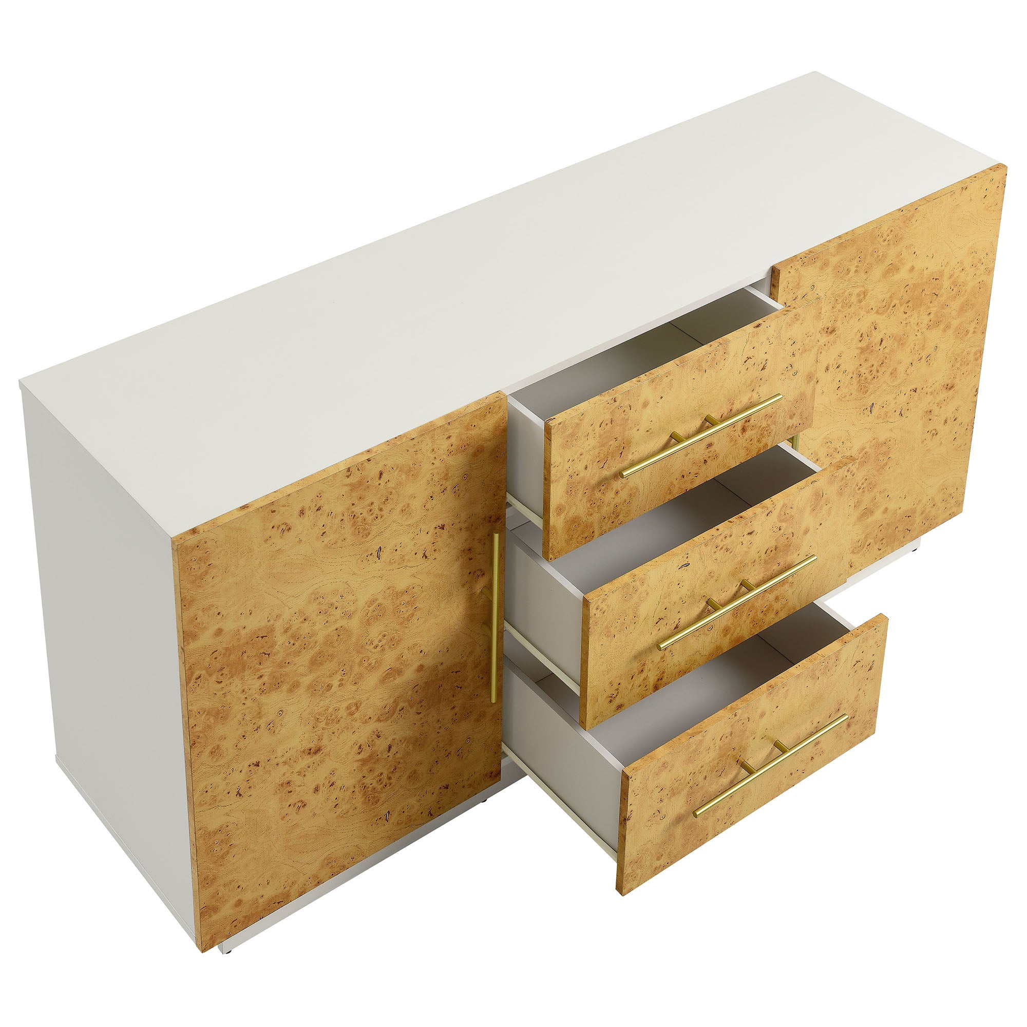 Abel 59 Inch Burl Wood Sideboard Buffet TV Stand - Best Buy Furniture