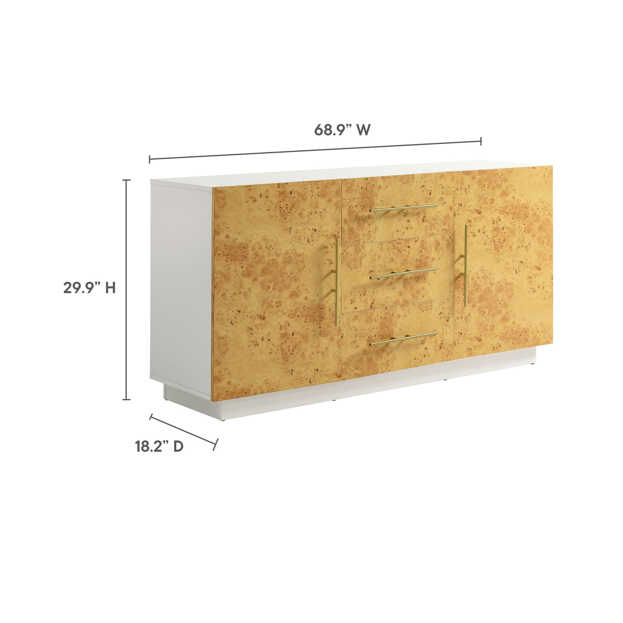 Abel 59 Inch Burl Wood Sideboard Buffet TV Stand - Best Buy Furniture