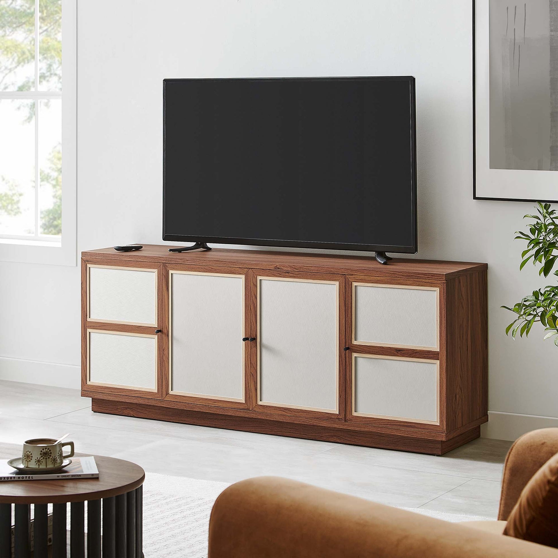 Capri 63" Wood Grain TV Console - Best Buy Furniture