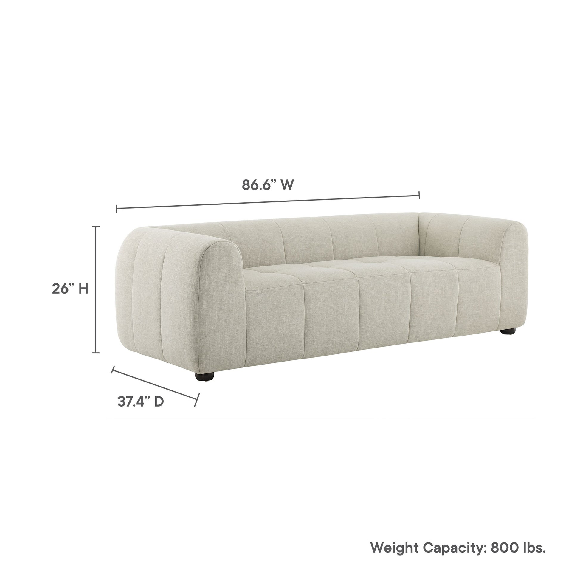 Liana Upholstered Fabric Sofa by Modway - Best Buy Furniture