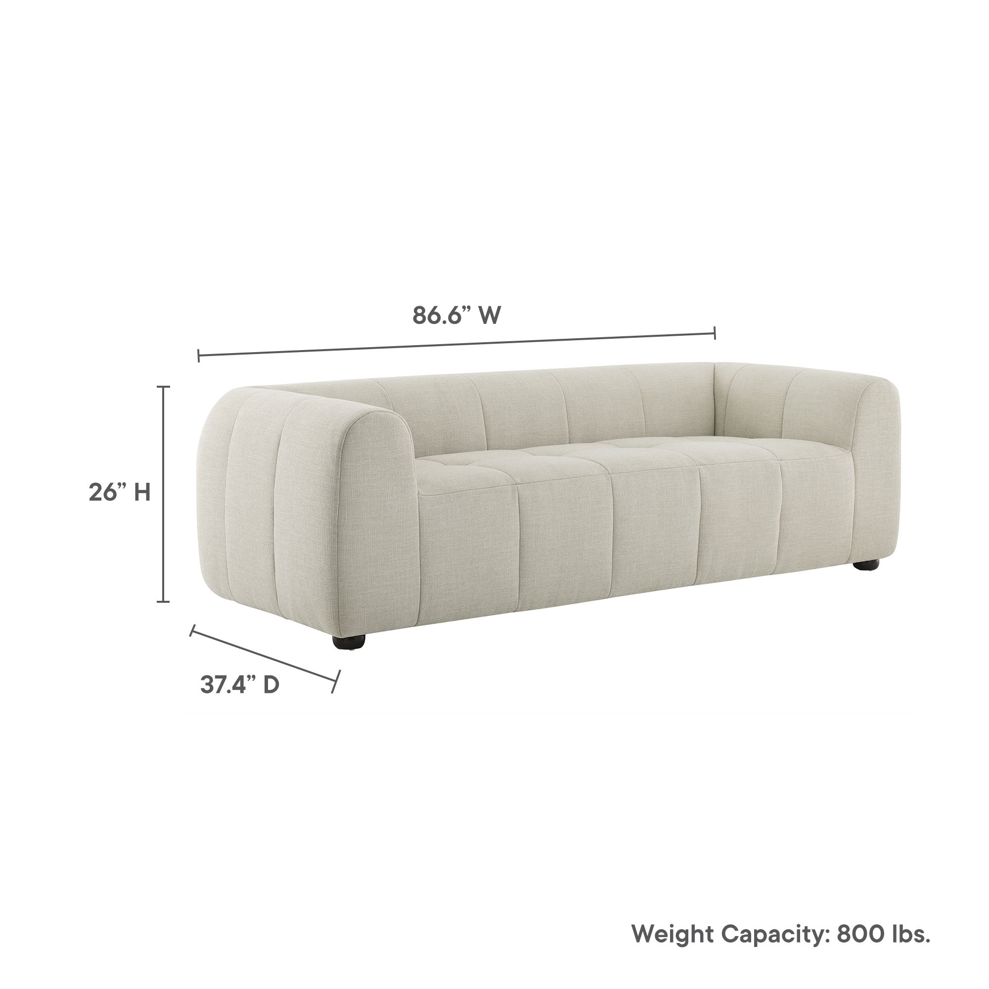 Liana Upholstered Fabric Sofa by Modway - Best Buy Furniture