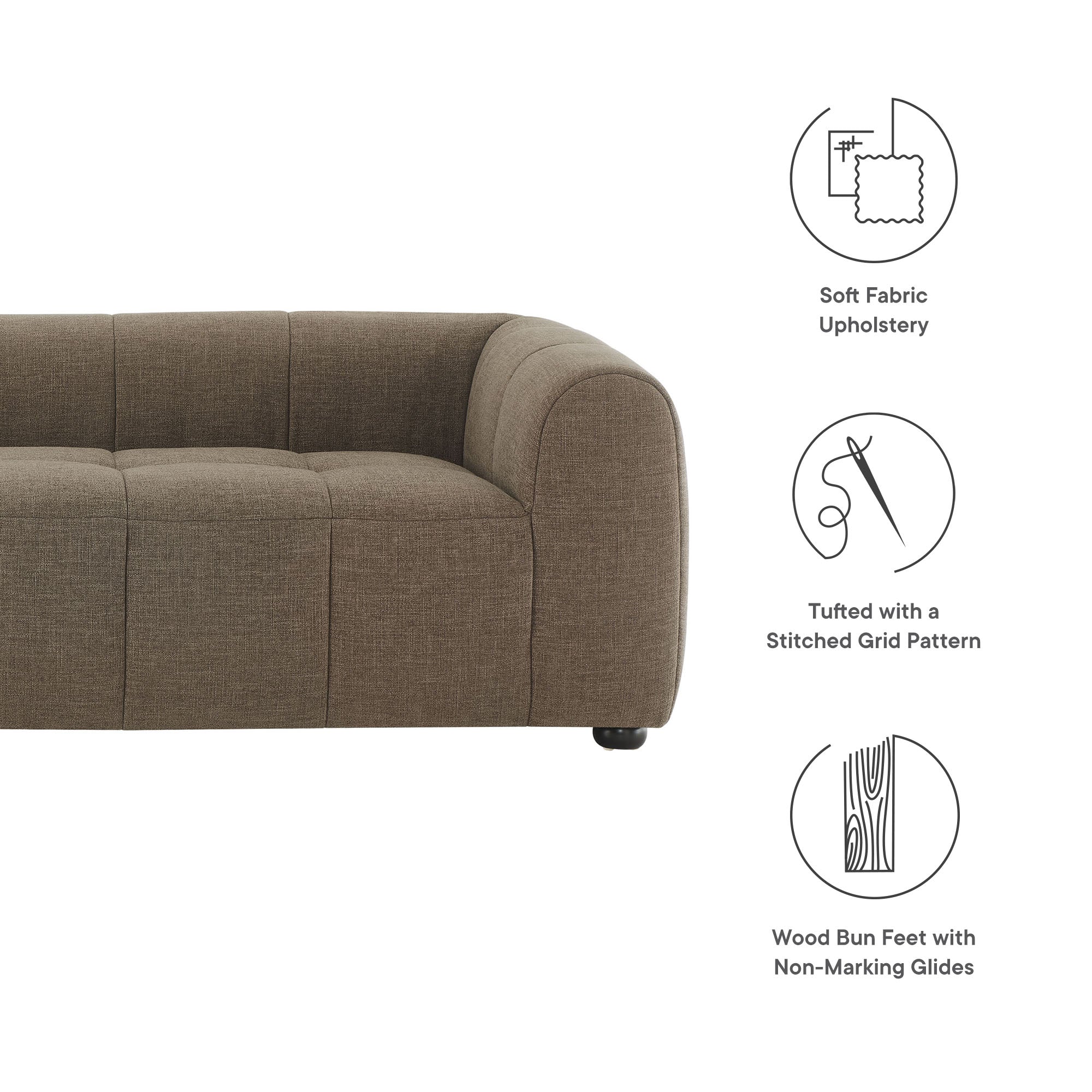 Liana Upholstered Fabric Sofa by Modway - Best Buy Furniture
