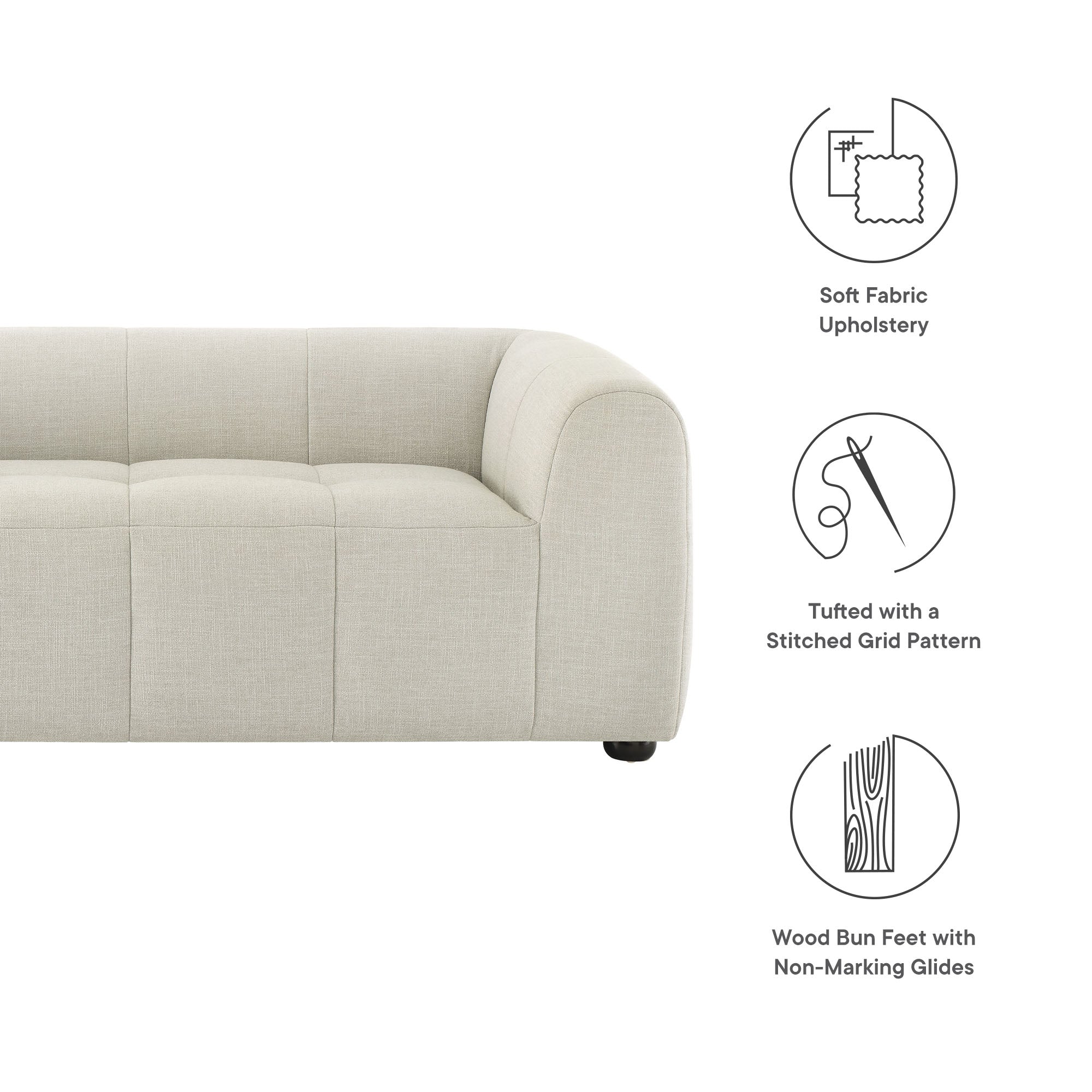Liana Upholstered Fabric Loveseat by Modway - Best Buy Furniture