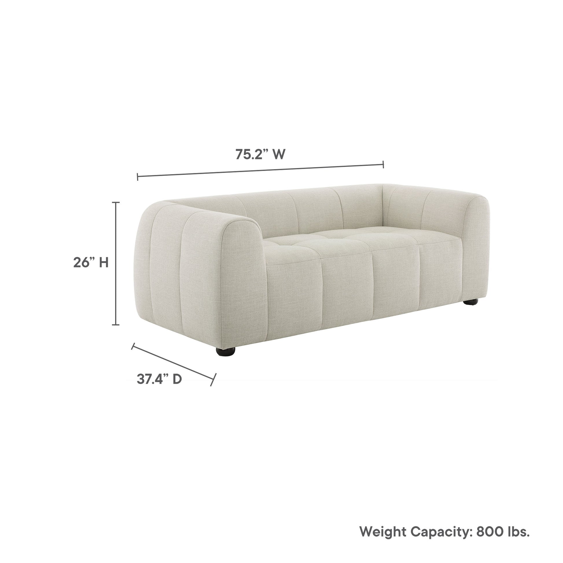 Liana Upholstered Fabric Loveseat by Modway - Best Buy Furniture