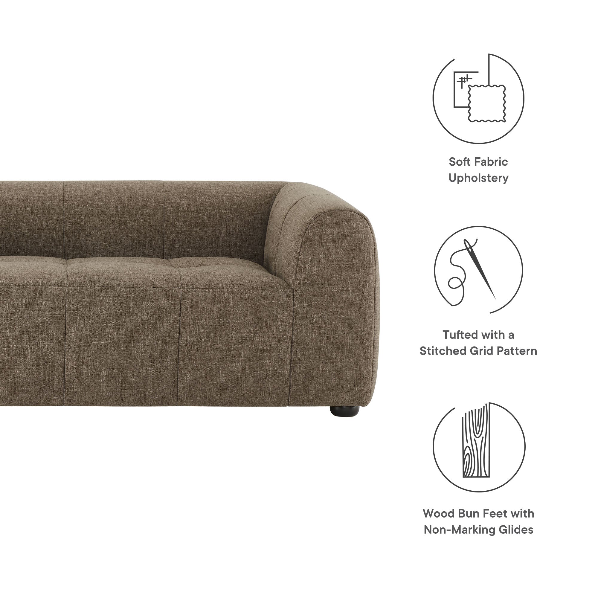 Liana Upholstered Fabric Loveseat by Modway - Best Buy Furniture
