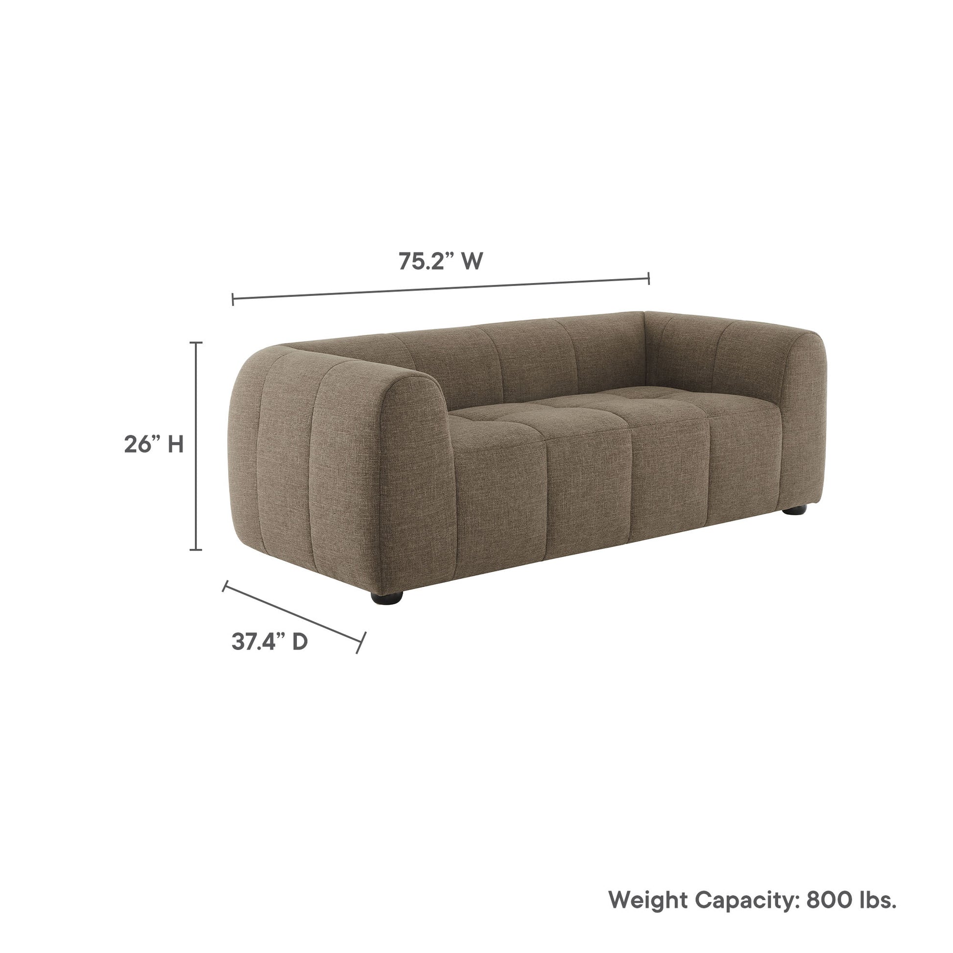 Liana Upholstered Fabric Loveseat by Modway - Best Buy Furniture