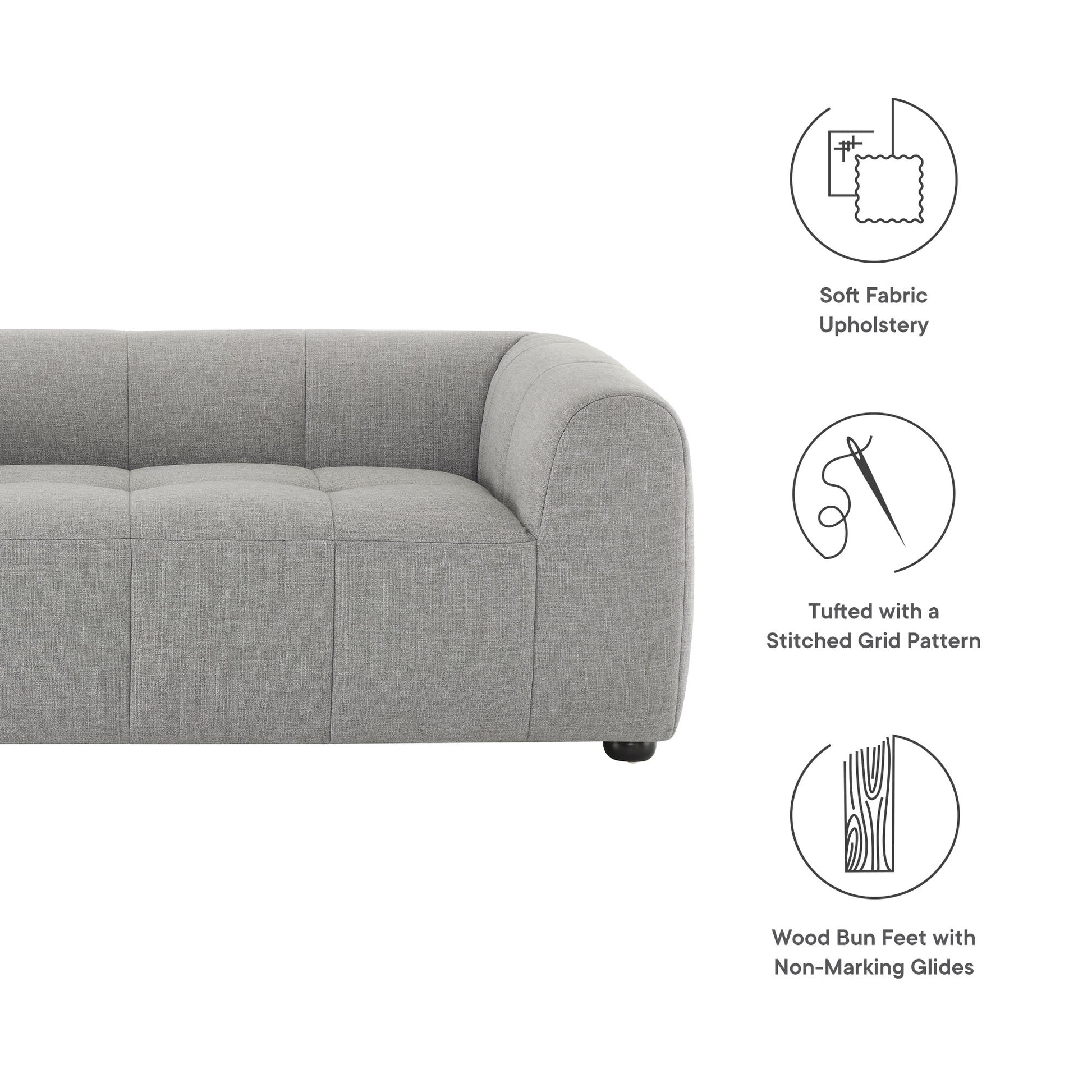 Liana Upholstered Fabric Loveseat by Modway - Best Buy Furniture