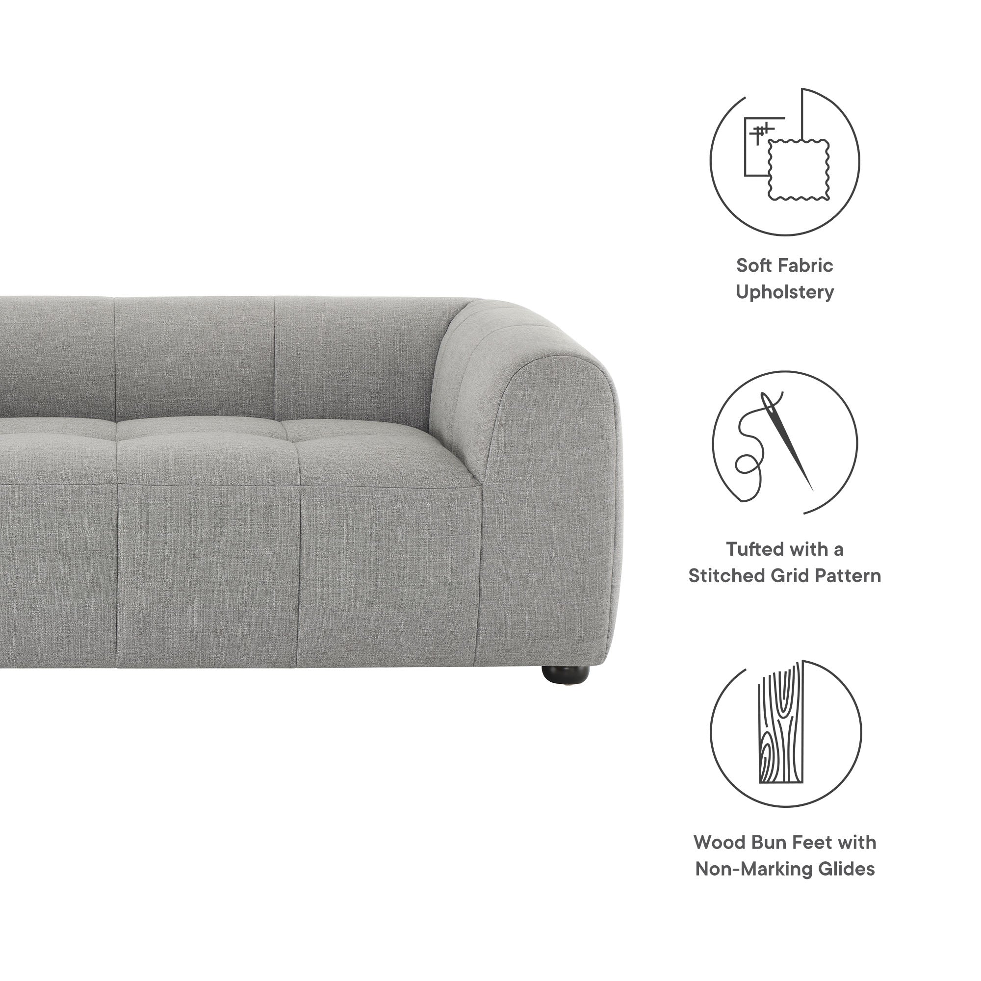 Liana Upholstered Fabric Loveseat by Modway - Best Buy Furniture
