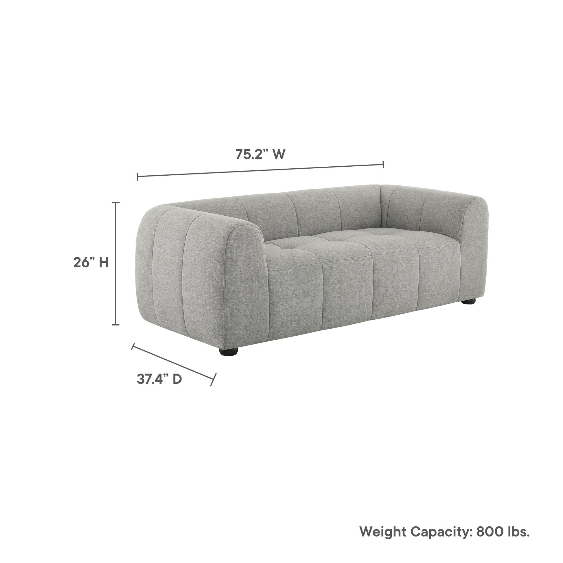 Liana Upholstered Fabric Loveseat by Modway - Best Buy Furniture
