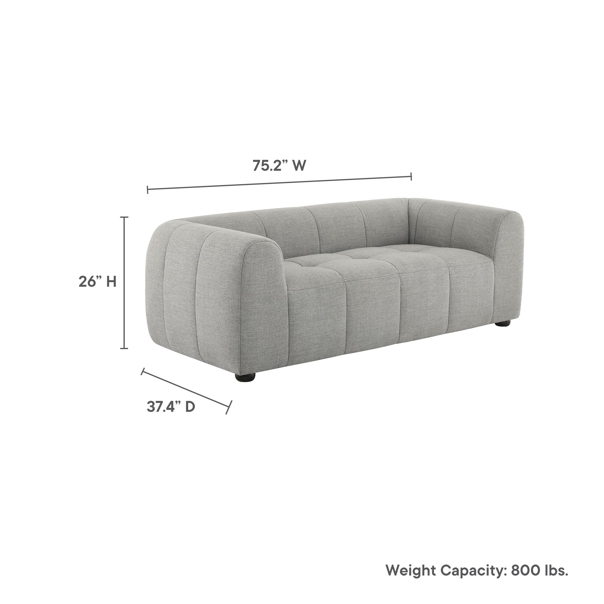 Liana Upholstered Fabric Loveseat by Modway - Best Buy Furniture