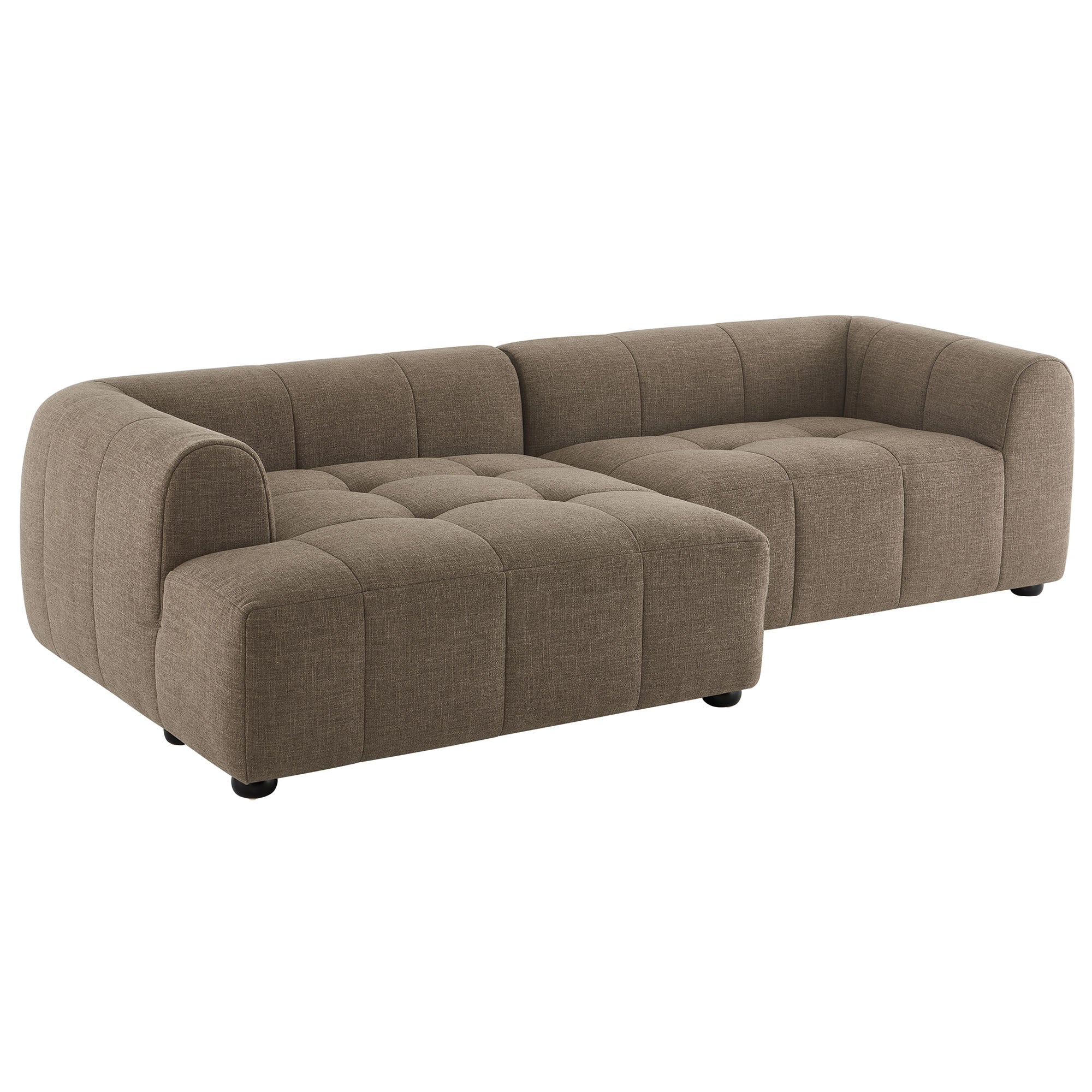 Liana Left-Facing Upholstered Fabric Modular Sofa with Chaise by Modway - Best Buy Furniture