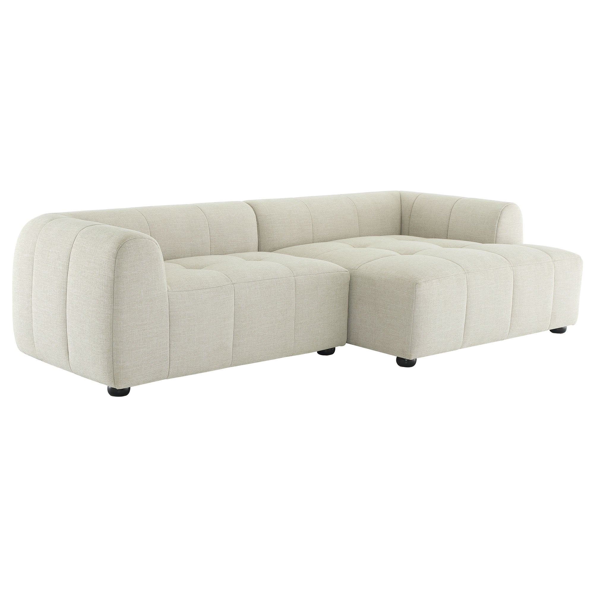 Liana Right-Facing Upholstered Fabric Modular Sofa with Chaise by Modway - Best Buy Furniture