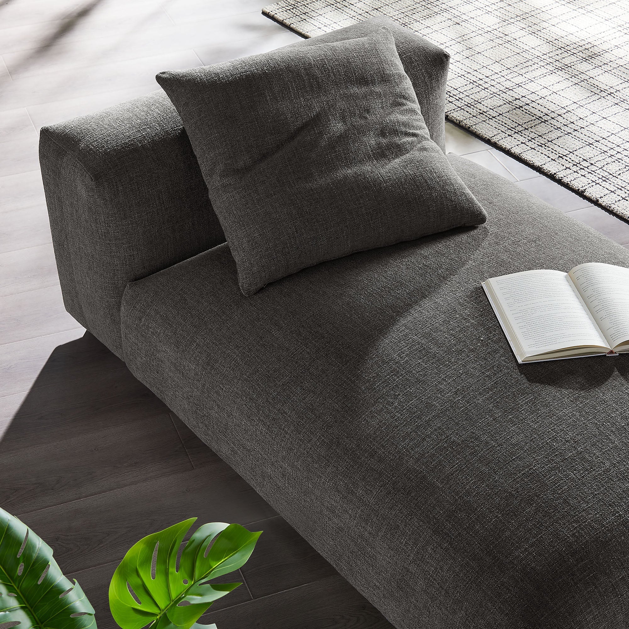 Solace Modular Upholstered Fabric Armless Chaise Lounge - Best Buy Furniture