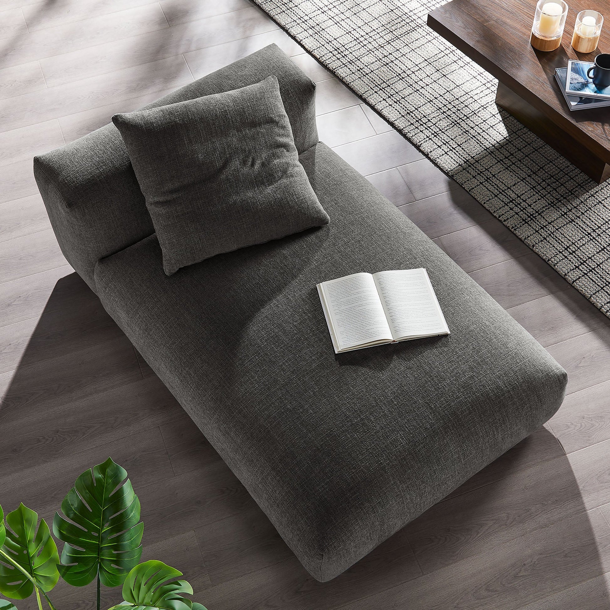 Solace Modular Upholstered Fabric Armless Chaise Lounge - Best Buy Furniture