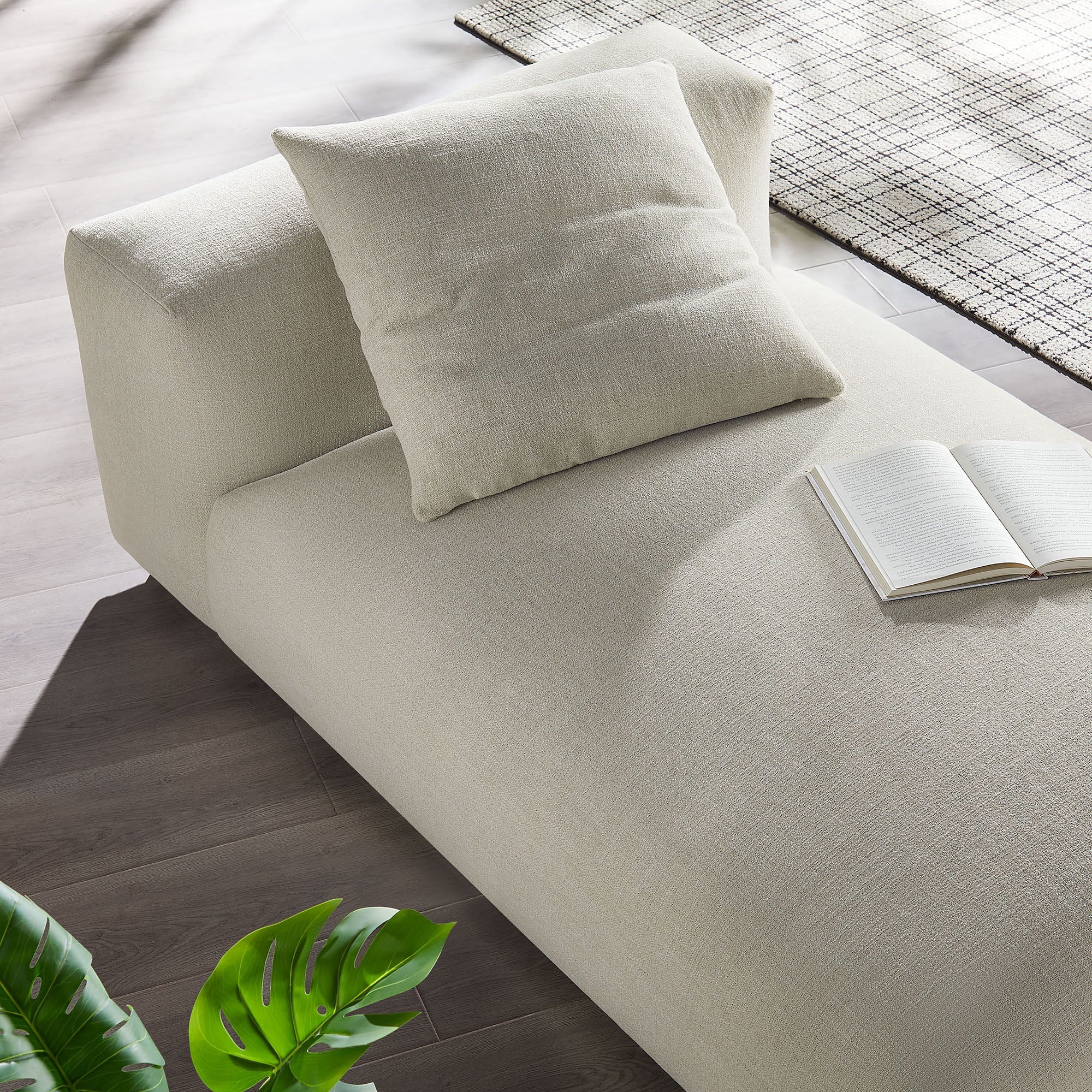 Solace Modular Upholstered Fabric Armless Chaise Lounge - Best Buy Furniture