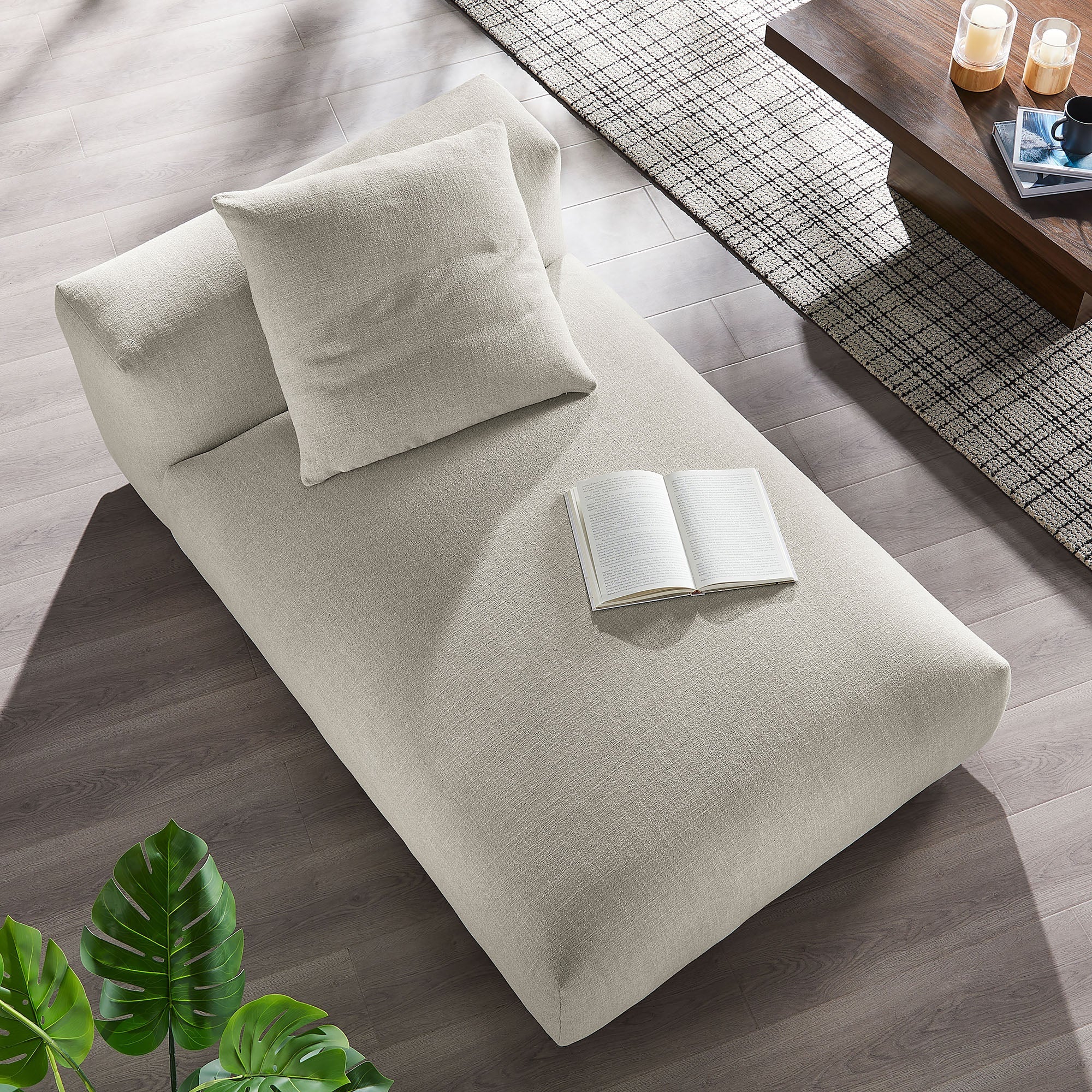 Solace Modular Upholstered Fabric Armless Chaise Lounge - Best Buy Furniture