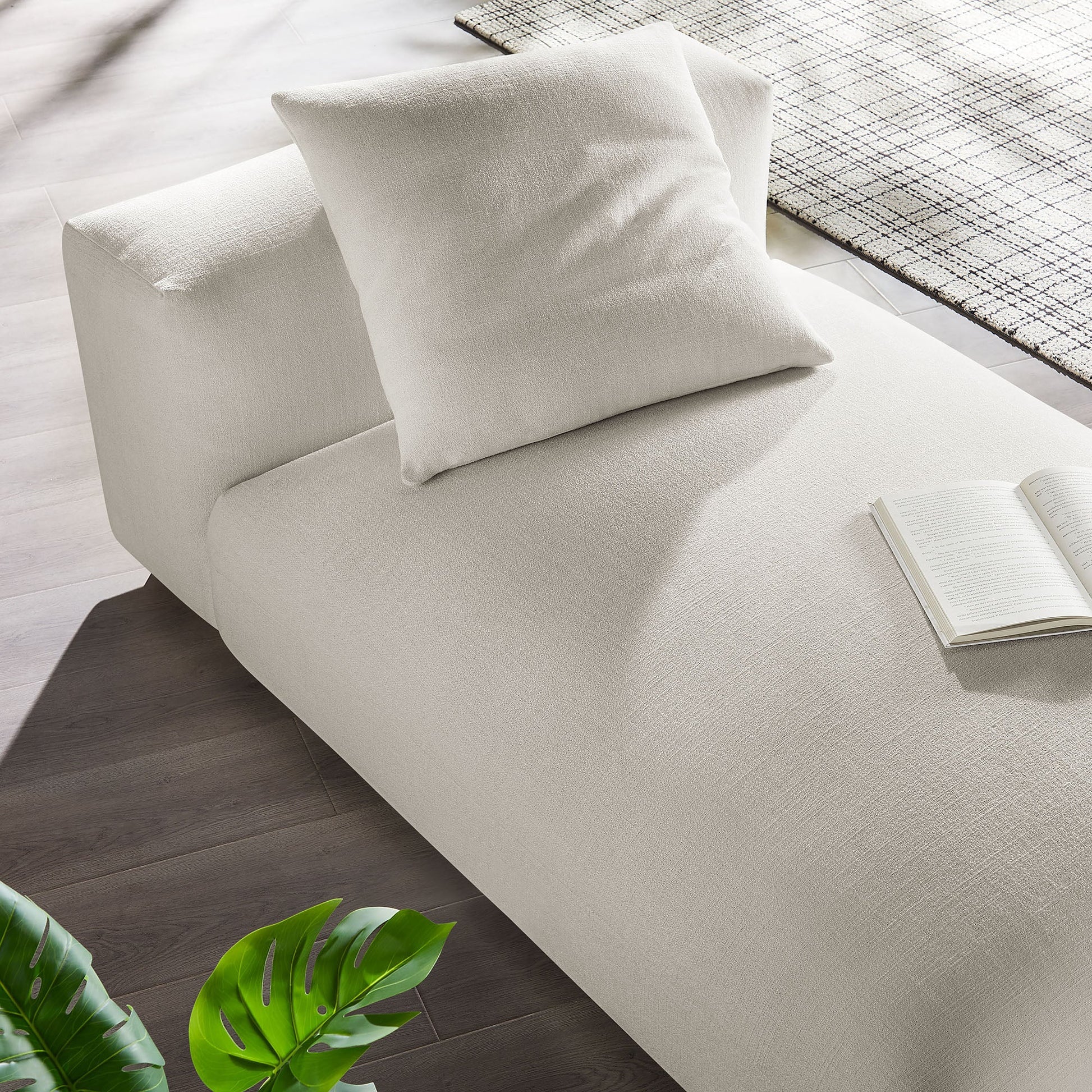 Solace Modular Upholstered Fabric Armless Chaise Lounge - Best Buy Furniture